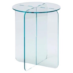 ROMA Round Clear, Contemporary Design Side Table, Made in Argentina
