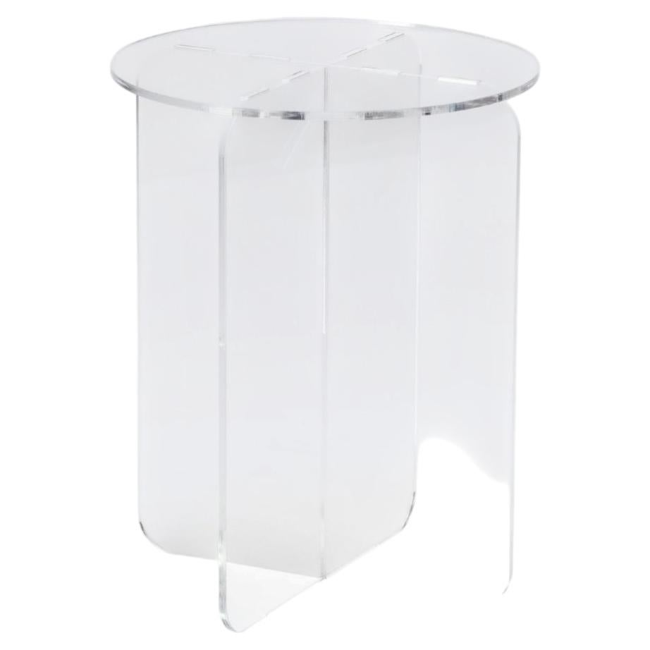 Pre-owned Ries Roma Round Incolor, Contemporary Design Side Table, Made In Argentina In Gray