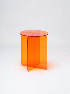 ROMA Round Orange, mesita auxiliar de diseño contemporáneo, fabricada en Argentina