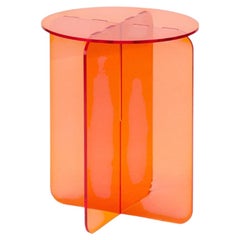 ROMA Round Orange, mesita auxiliar de diseño contemporáneo, fabricada en Argentina