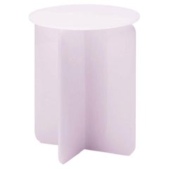 ROMA Round Pink, mesita auxiliar de diseño contemporáneo, fabricada en Argentina