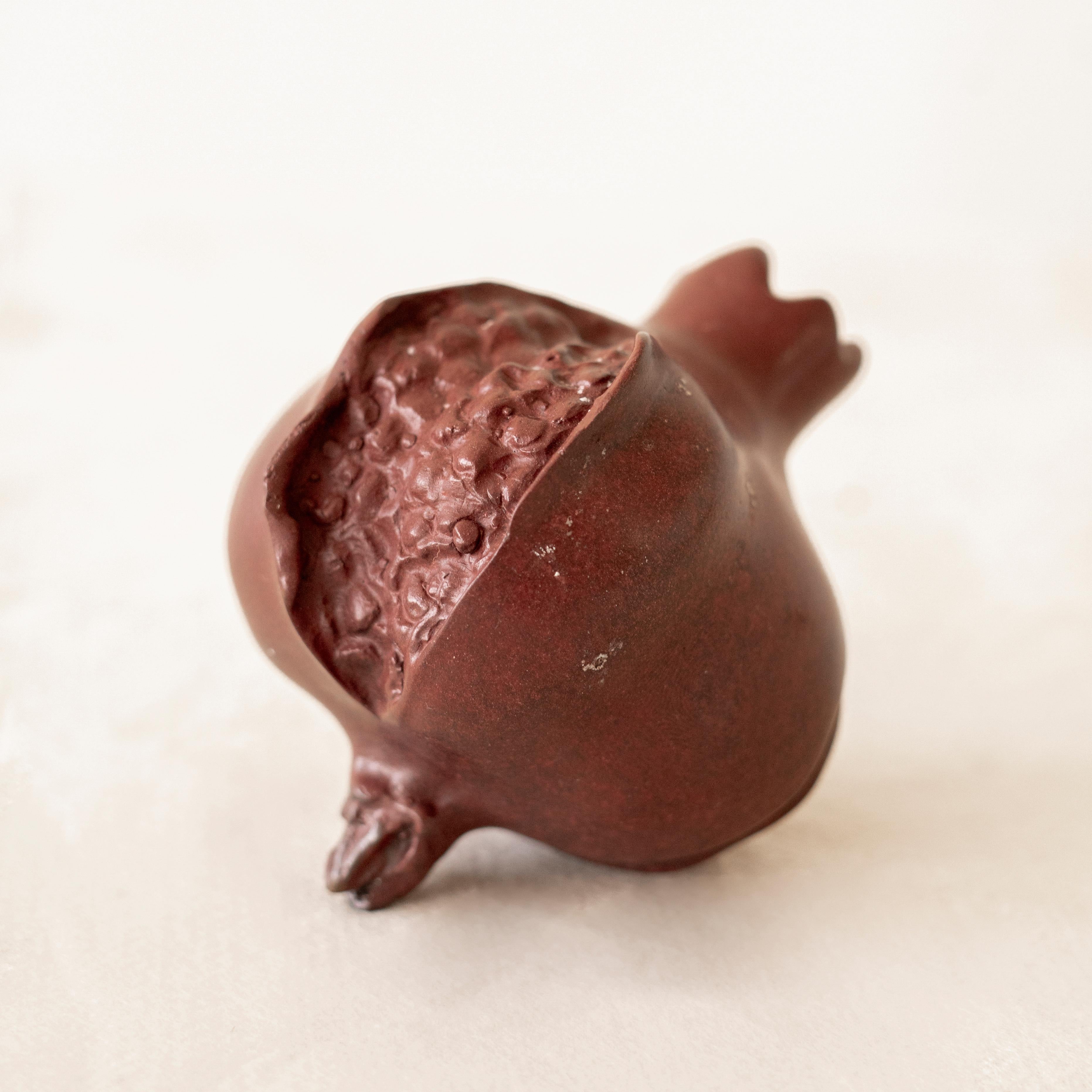 Brazilian Romã Sculpture with Red Patina by Lucas Recchia, 2023 For Sale