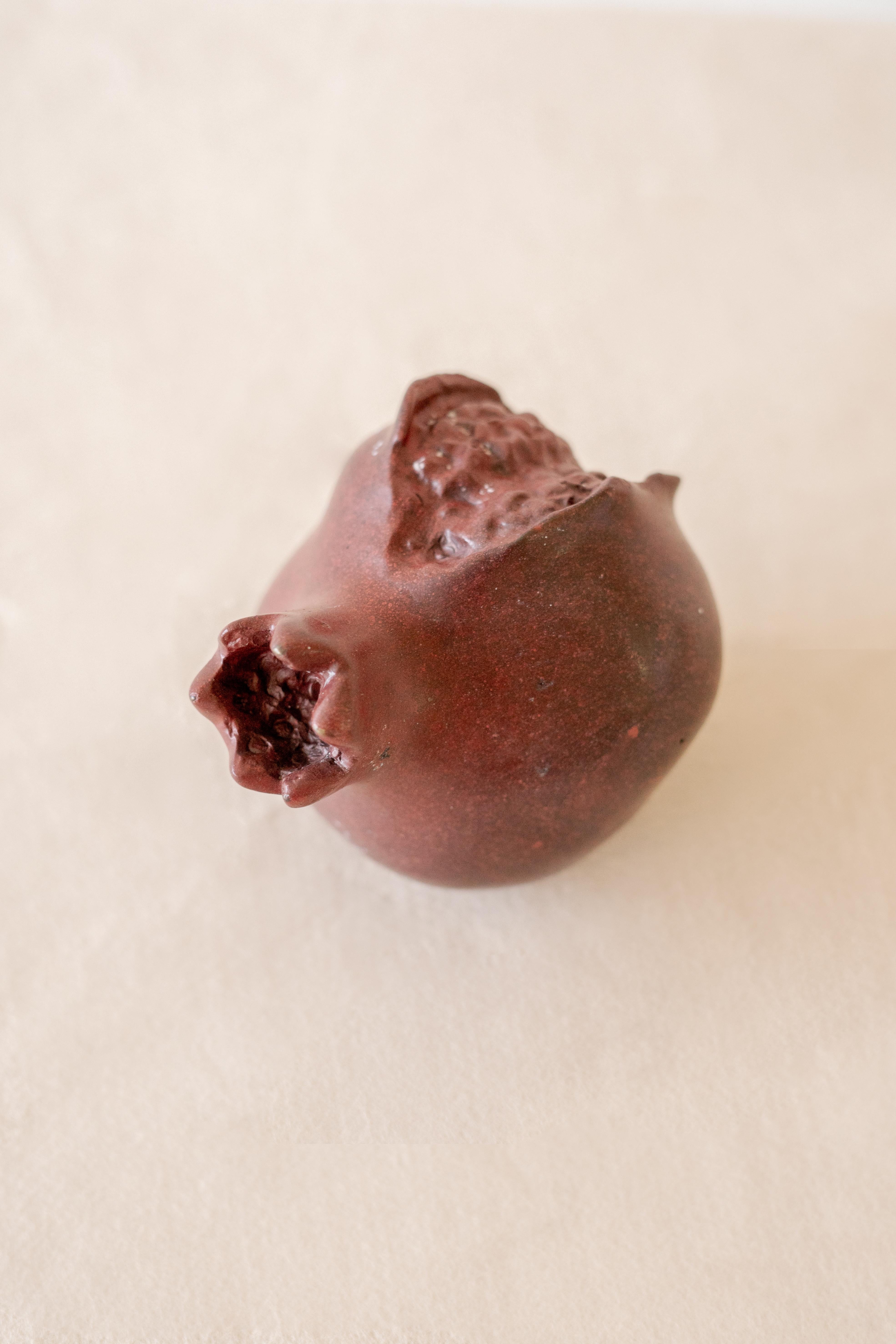 Patinated Romã Sculpture with Red Patina by Lucas Recchia, 2023 For Sale