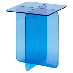 ROMA Square Blue, Beistelltisch im modernen architektonischen Design, hergestellt in Argentinien