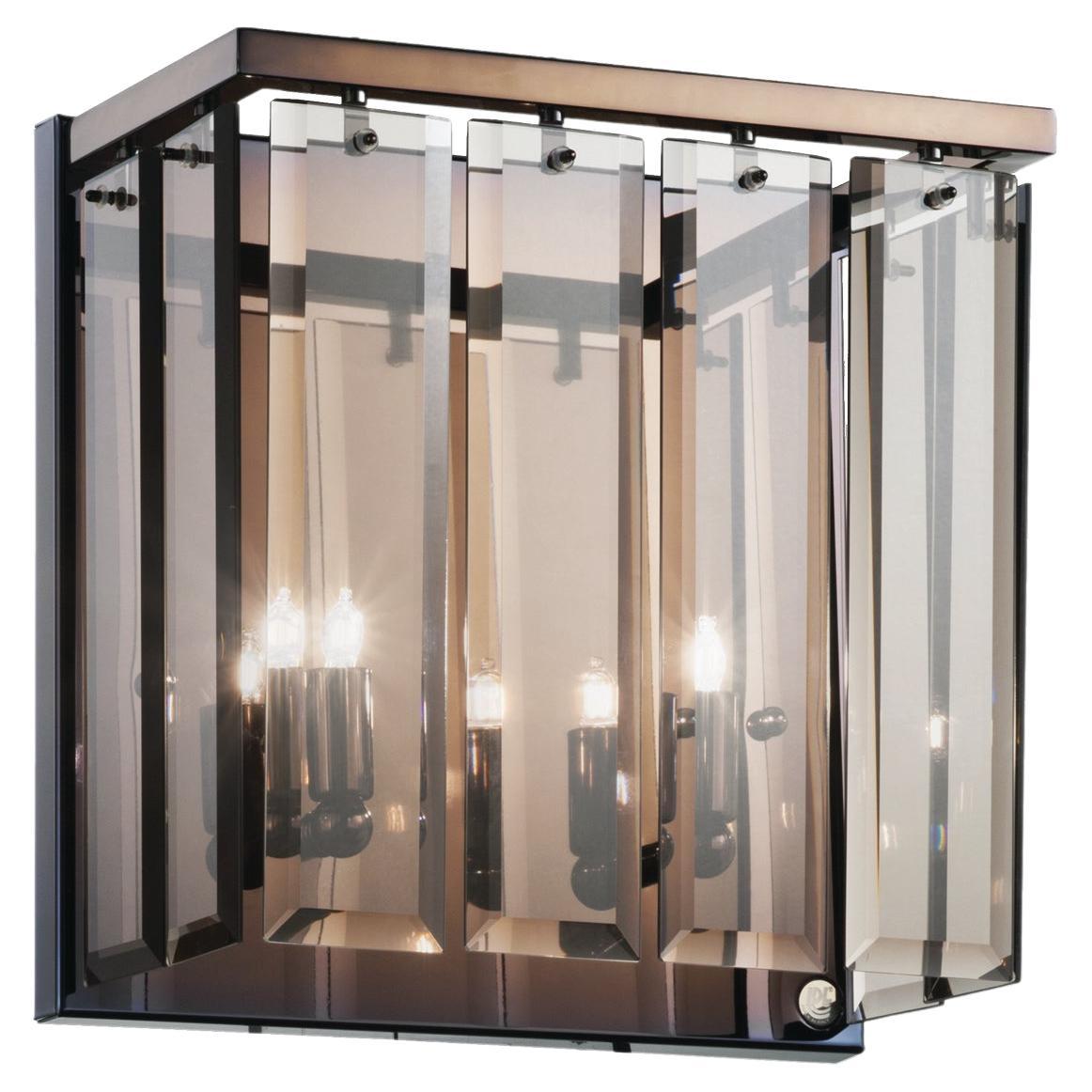 Roma wall lamp with bronze glasses For Sale