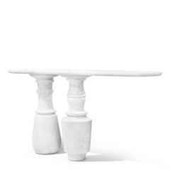 Roma White Marble Console Table
