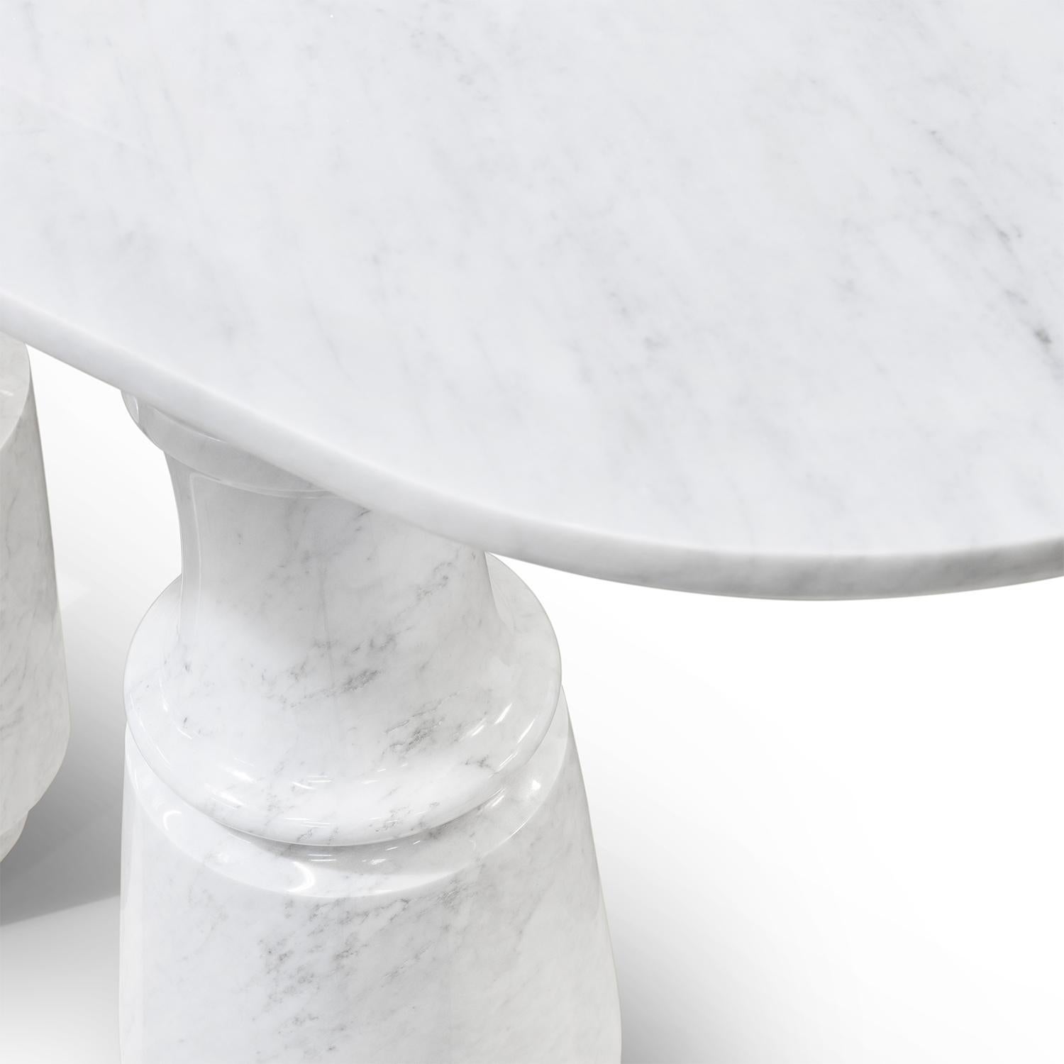 Carrara Marble Roma White Marble Console Table For Sale