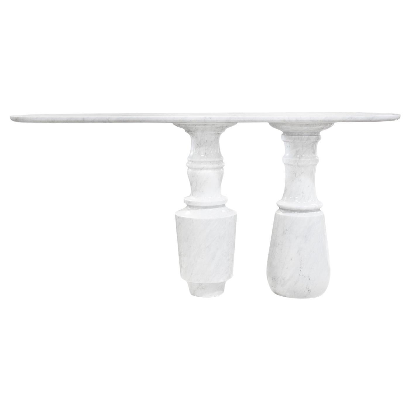 Roma White Marble Console Table