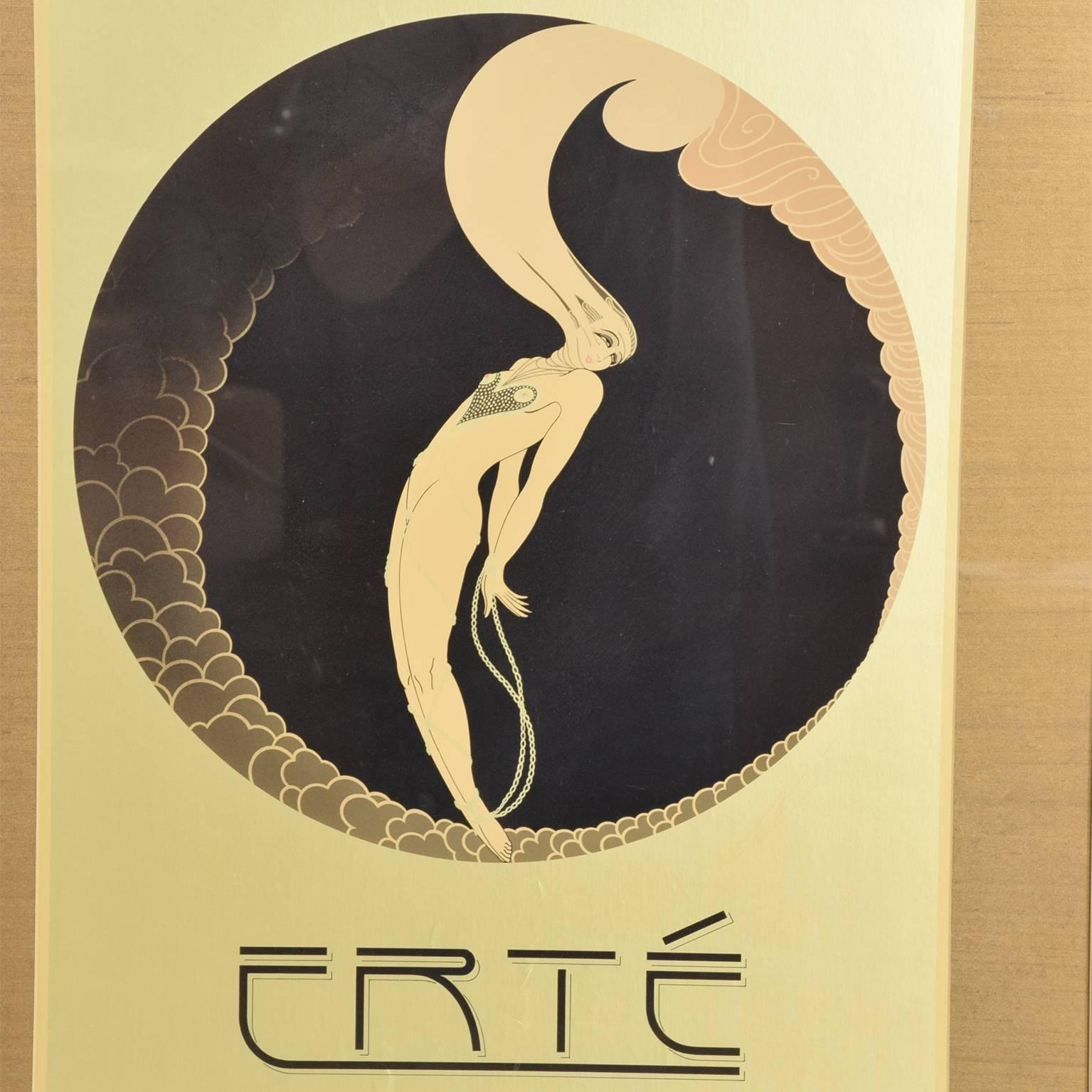 For your consideration a vintage poster depicting Erte's screen-print 