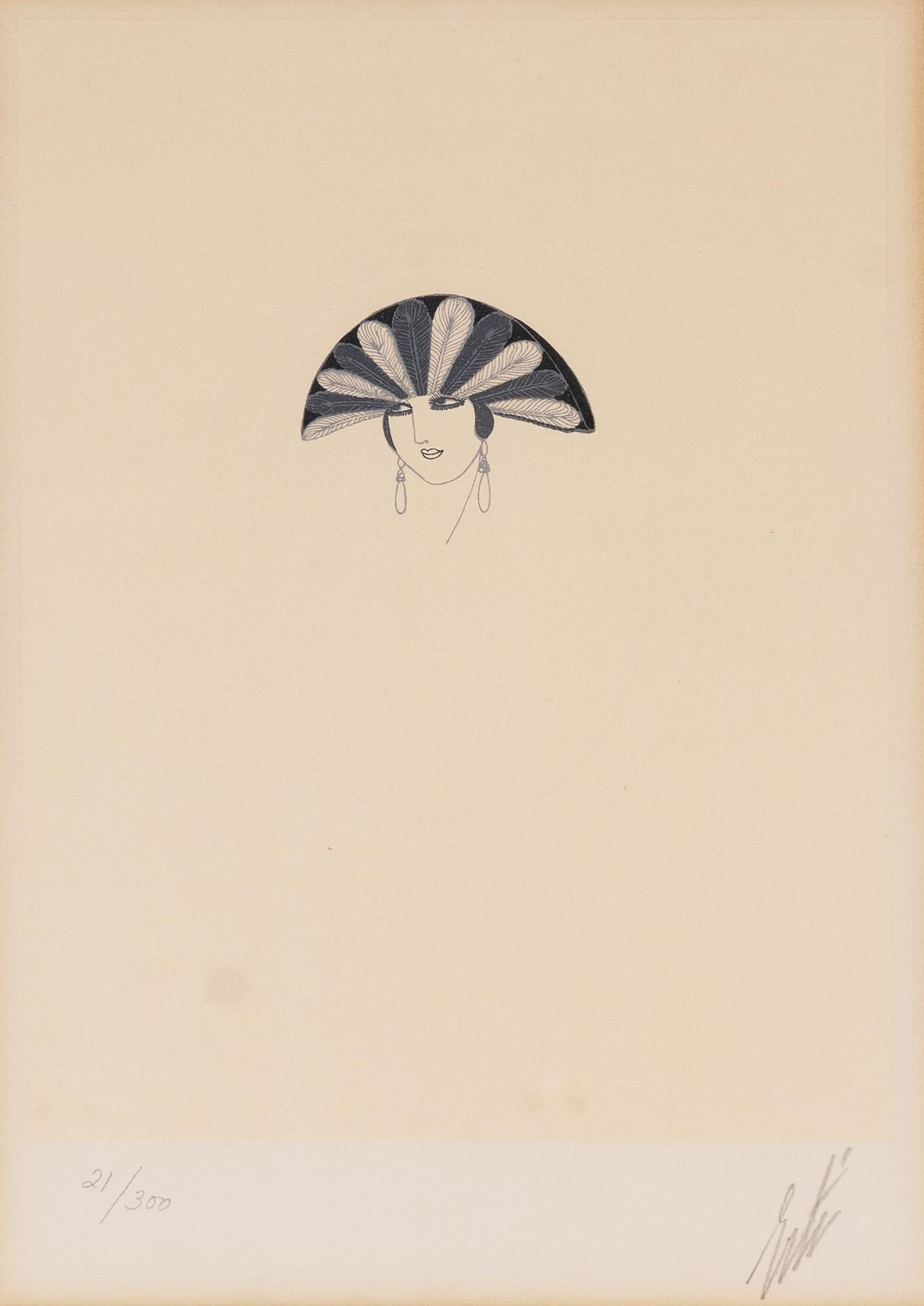 Vintage Art Deco signiert Limited Edition Print Schwarz-Weiß-Porträt im Angebot 3