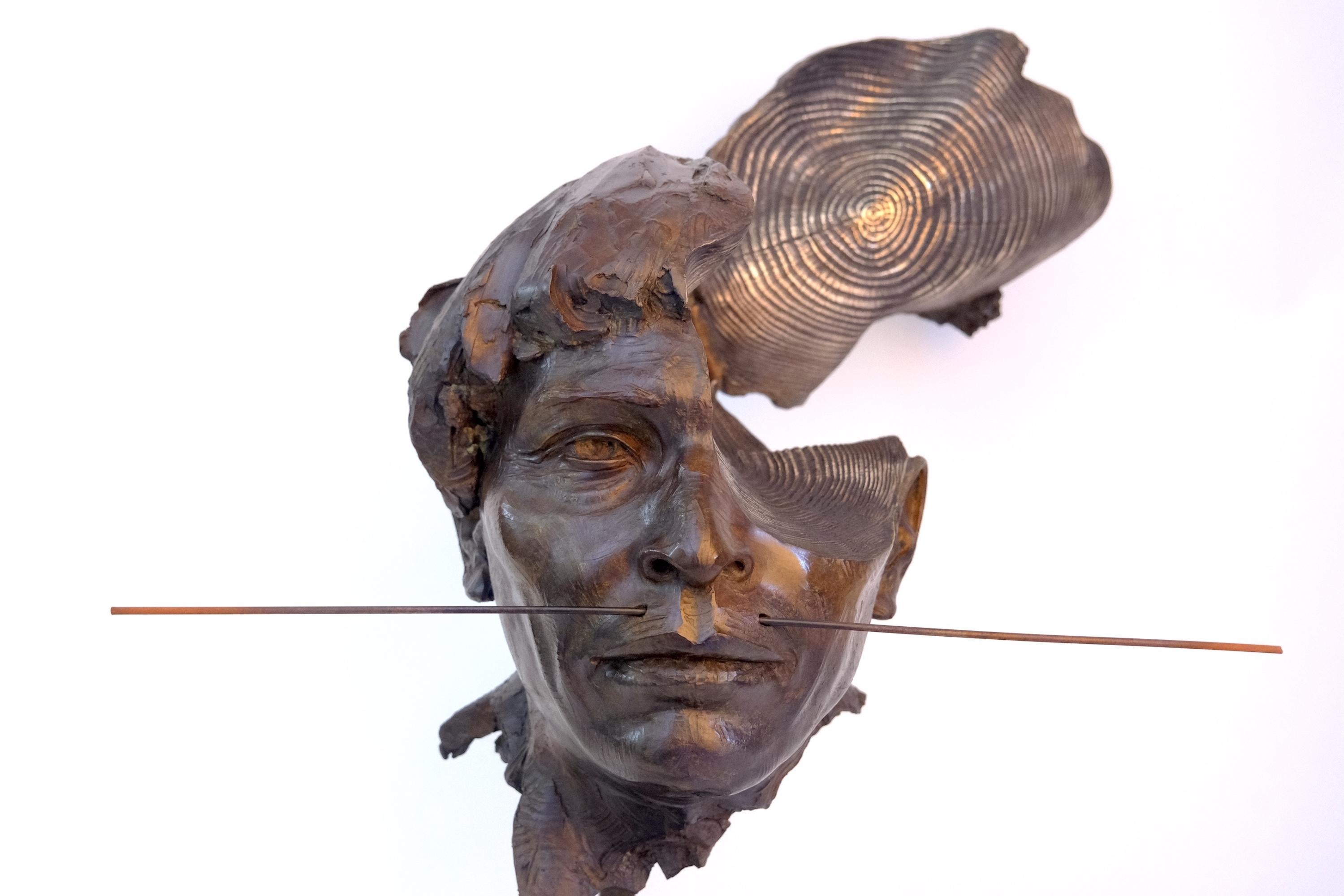 Amazonian by Romain Langlois - Figurative bronze sculpture, man, amazonas For Sale 1