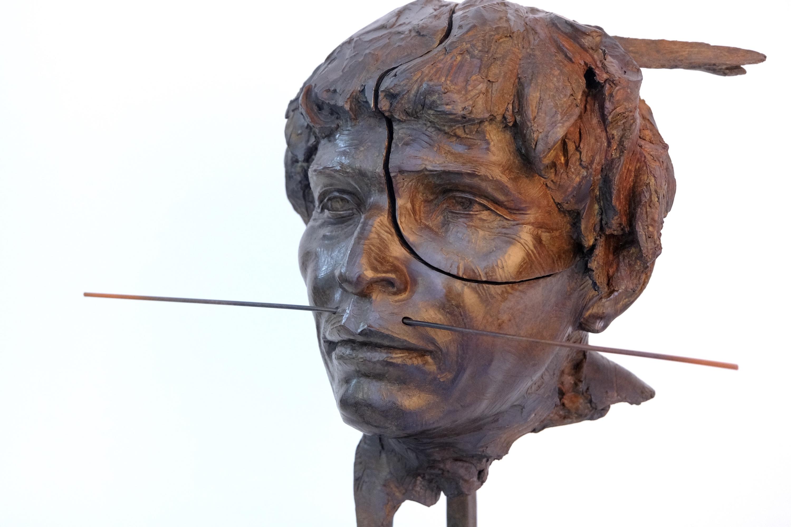 Amazonian by Romain Langlois - Figurative bronze sculpture, man, amazonas For Sale 2