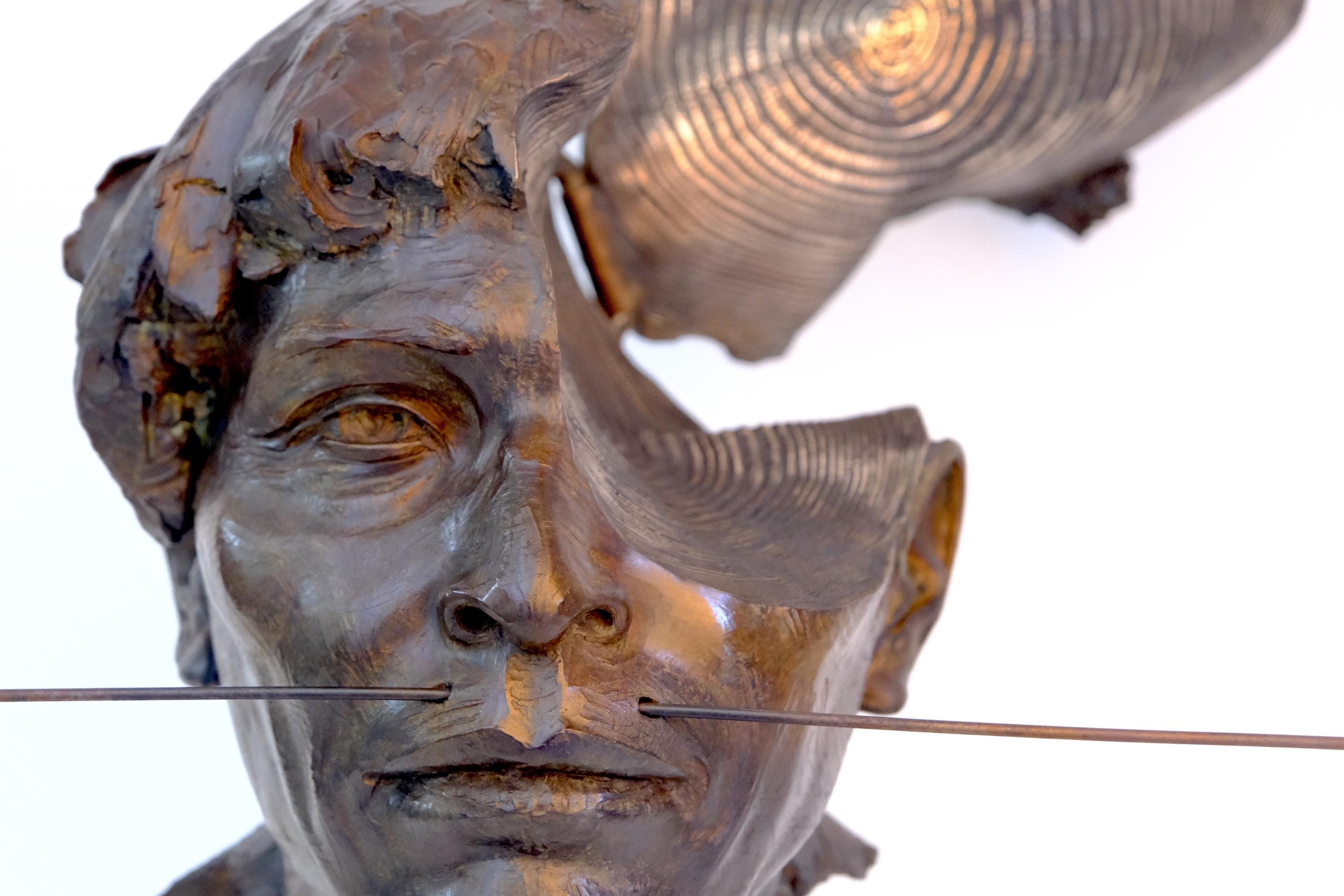 Amazonian by Romain Langlois - Figurative bronze sculpture, man, amazonas For Sale 4