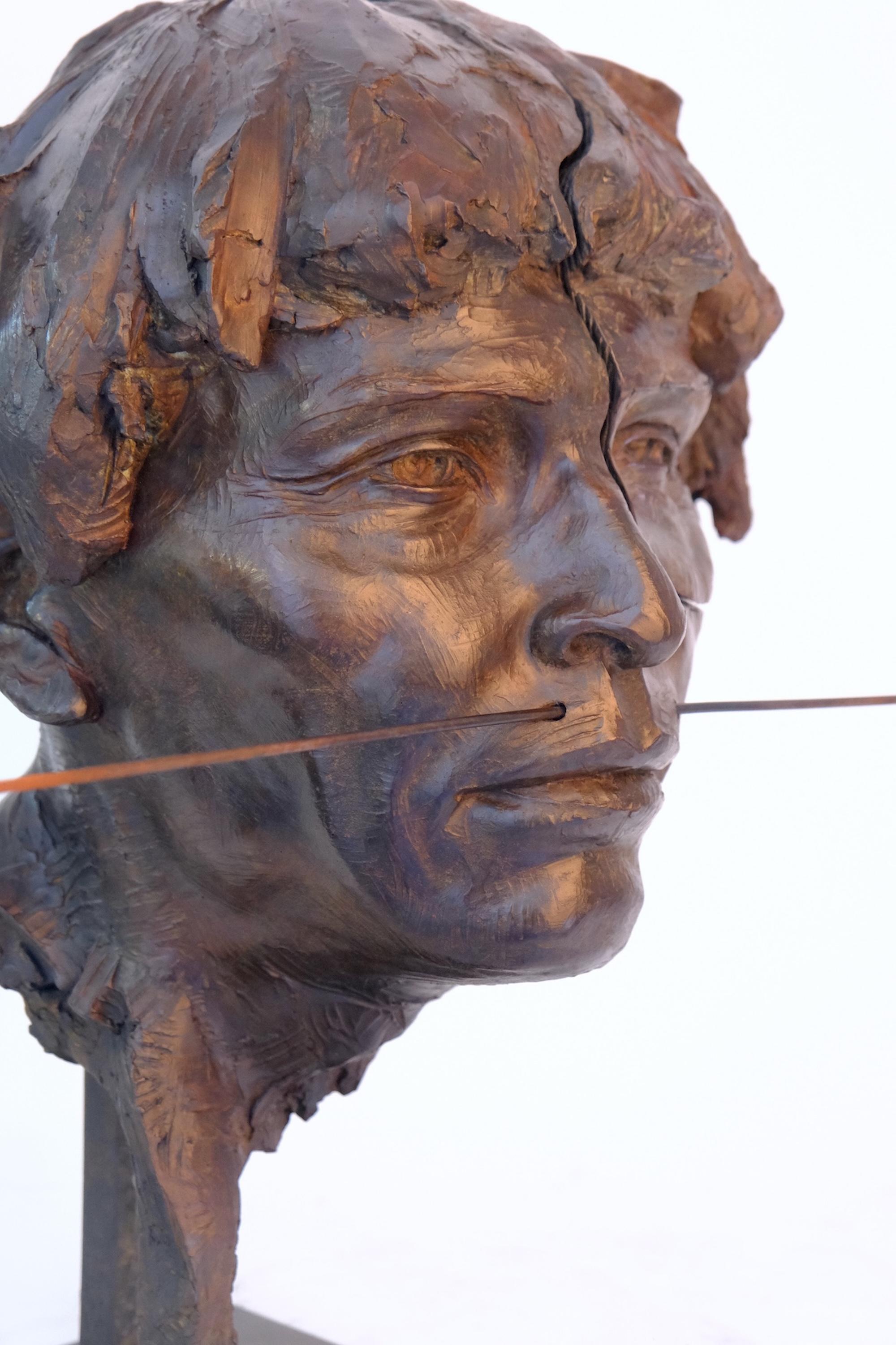 Amazonian by Romain Langlois - Figurative bronze sculpture, man, amazonas For Sale 5