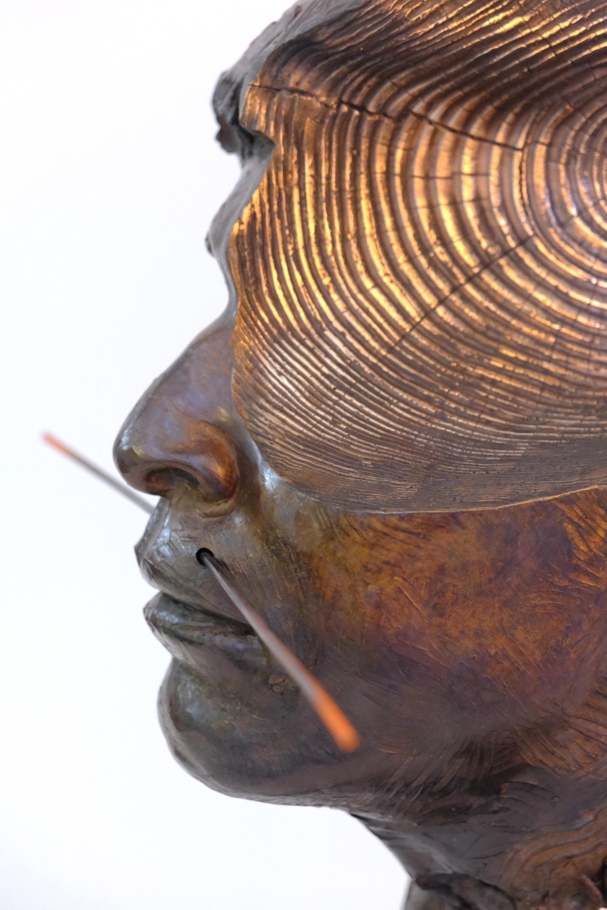 Amazonian by Romain Langlois - Figurative bronze sculpture, man, amazonas For Sale 6