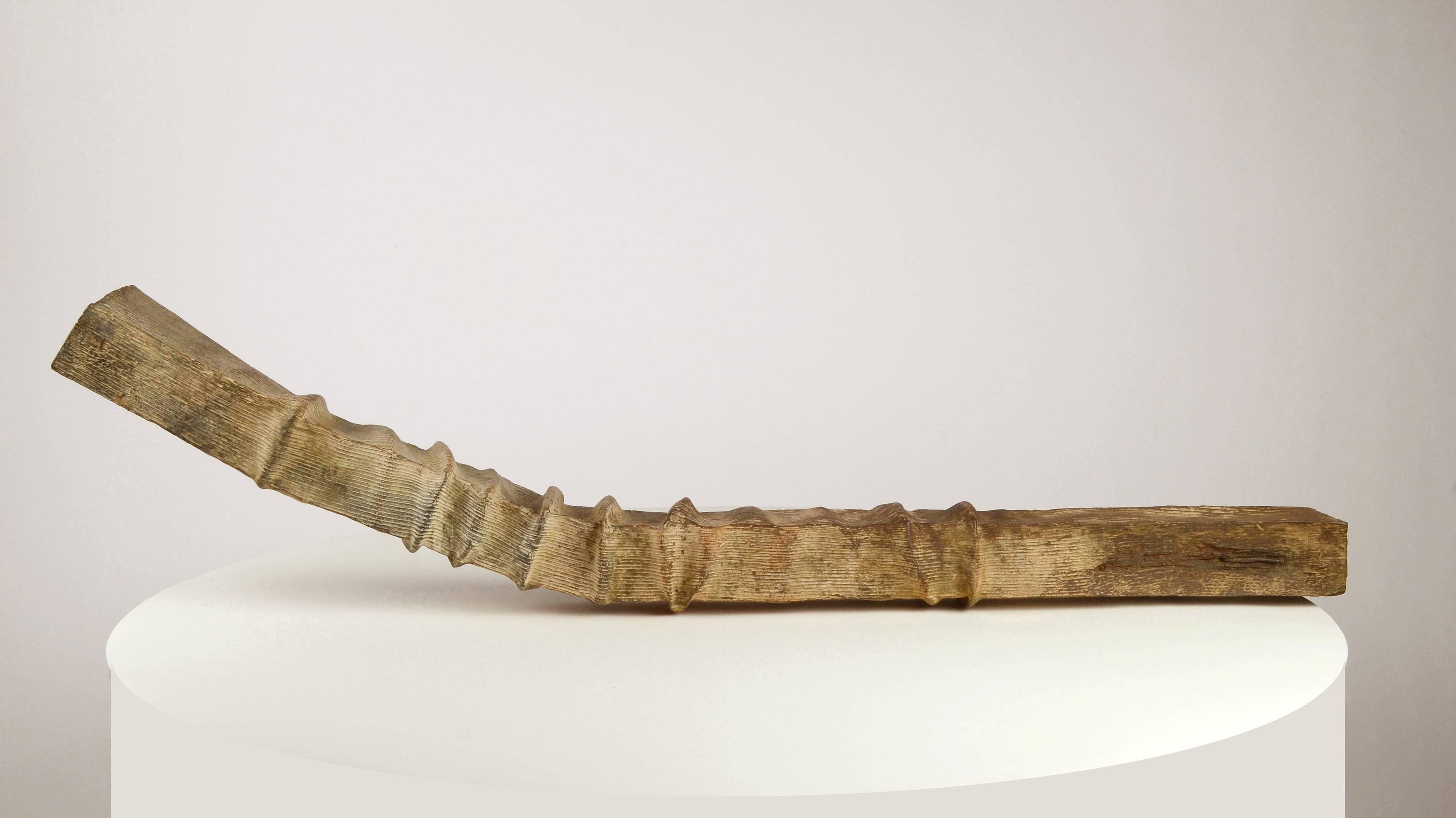 Chevron (Rafter) by Romain Langlois - wood-like bronze sculpture, Trompe-l'œil For Sale 2