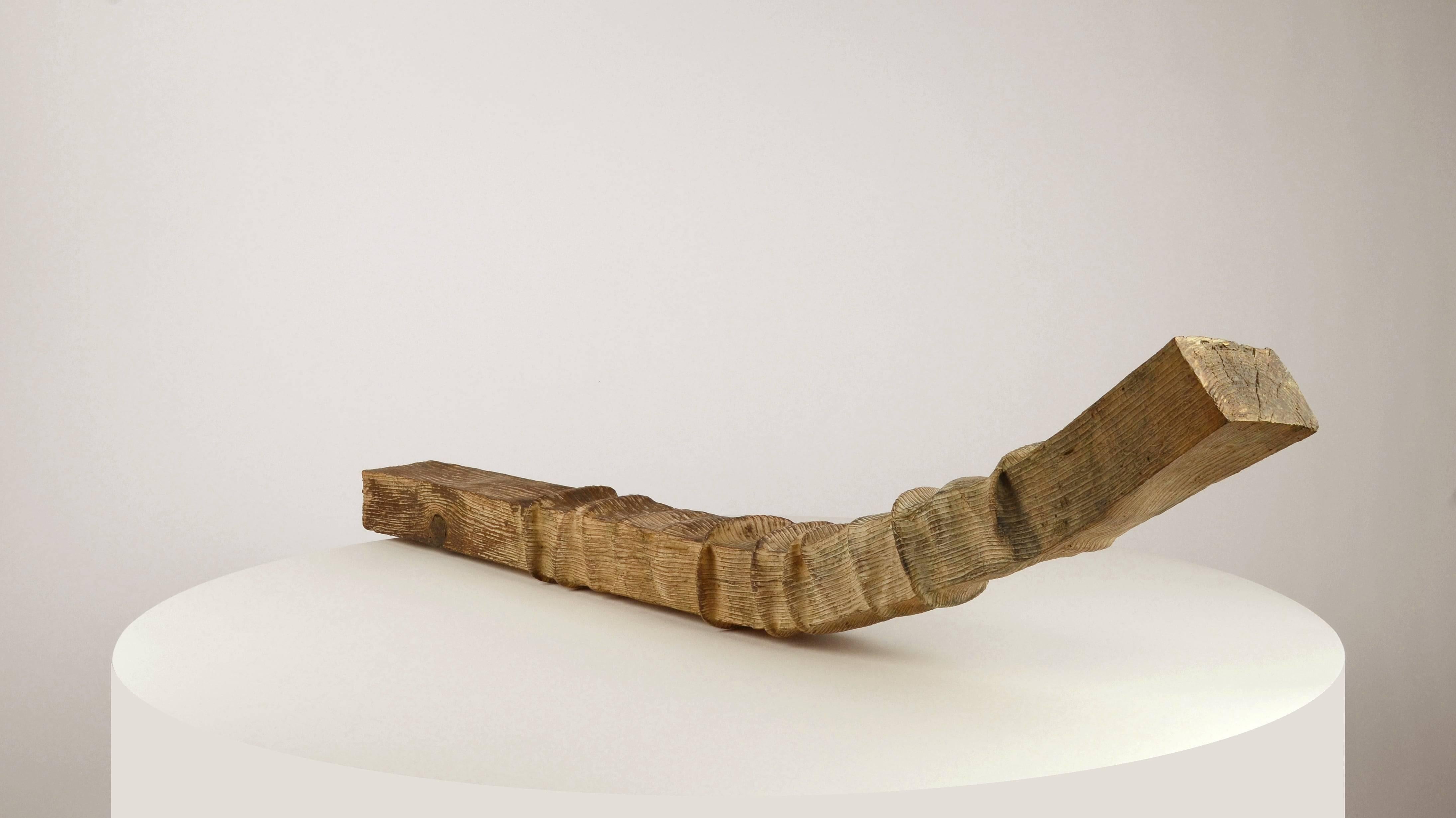 Chevron (Rafter) by Romain Langlois - wood-like bronze sculpture, Trompe-l'œil For Sale 4