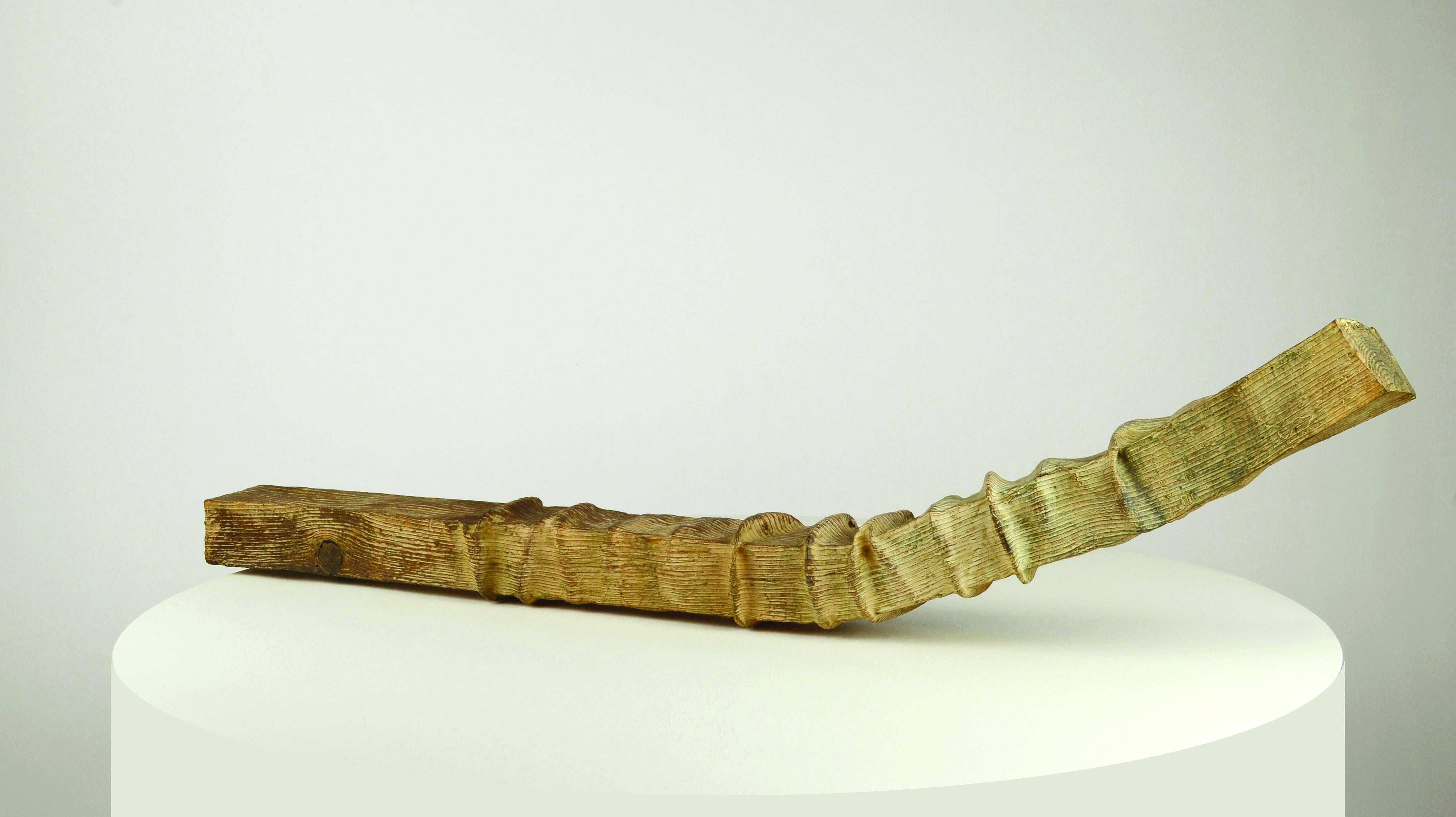 Chevron (Rafter) by Romain Langlois - wood-like bronze sculpture, Trompe-l'œil For Sale 7