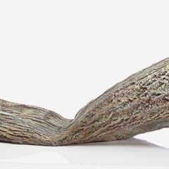Recipiente de Romain Langlois: escultura con aspecto de madera y interior de bronce dorado