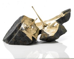 Resonance II by Romain Langlois - Boulder-like bronze sculpture, contemporary