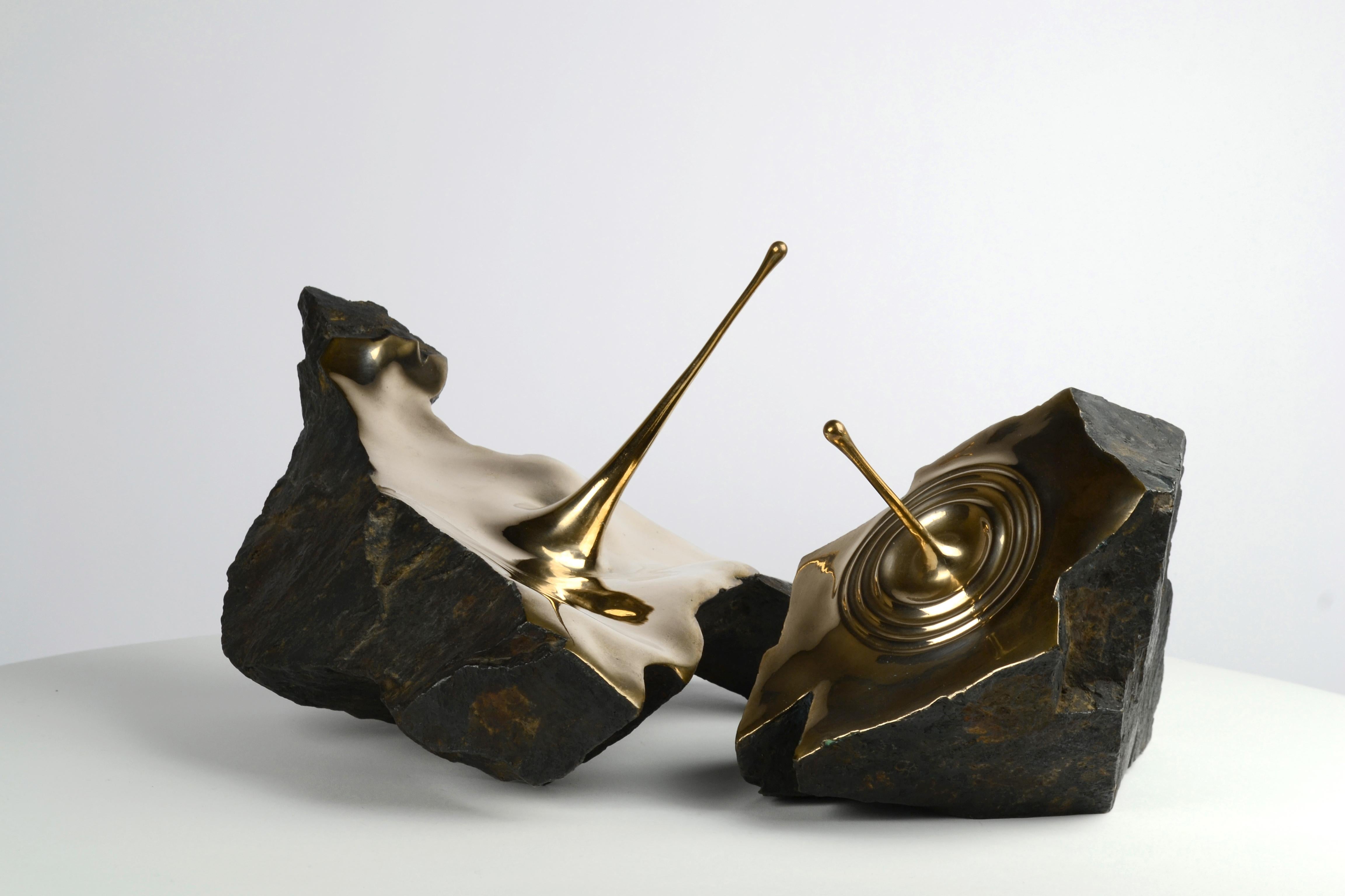 Resonance II de Romain Langlois - Sculpture en bronze de type bloc, contemporaine