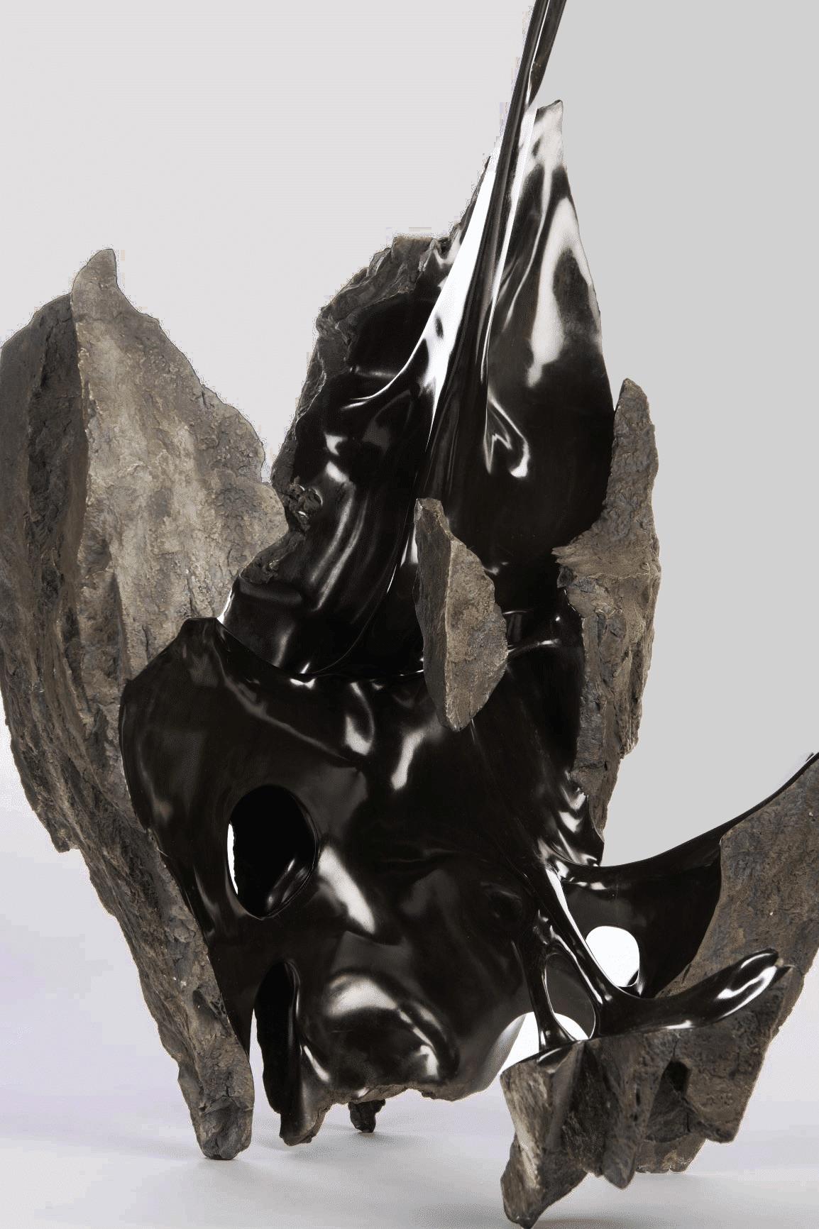 Sculpture abstraite en bronze poli de couleur or Serendipity de Romain Langlois en vente 5