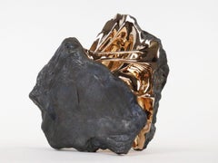 Sleeping Beauty by Romain Langlois - Rock-like bronze sculpture, golden, fusion