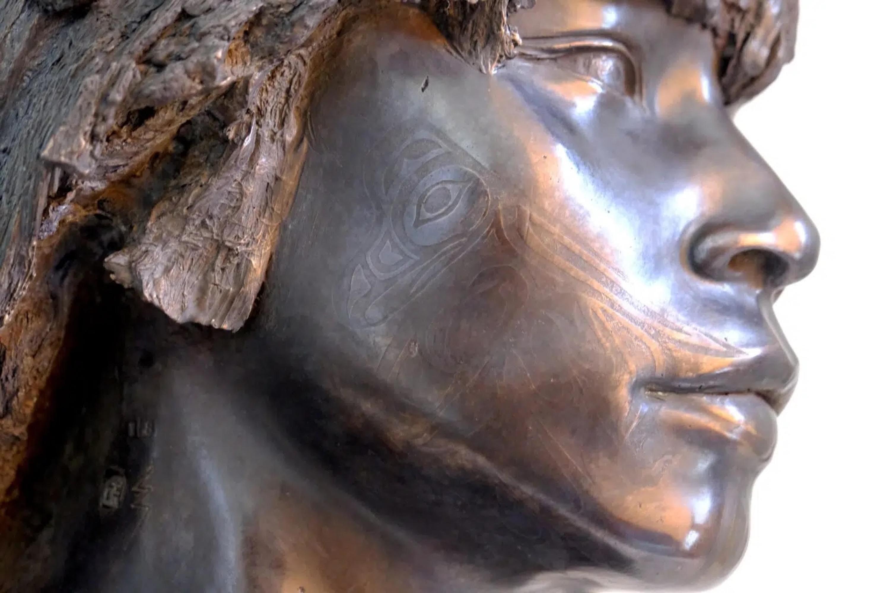 The Raven by Romain Langlois - Bronze sculpture, man, figurative For Sale 10