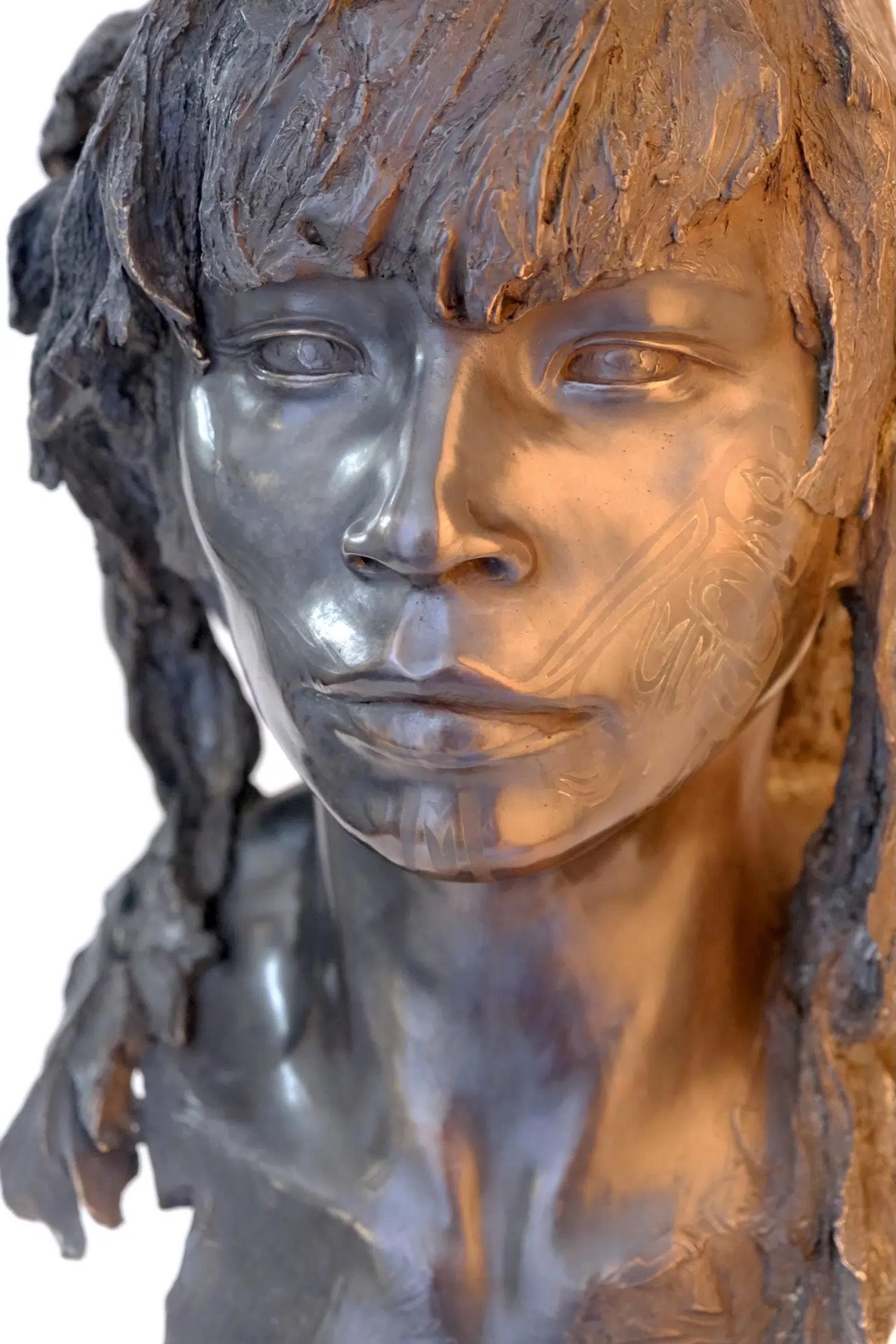 The Raven by Romain Langlois - Bronze sculpture, man, figurative For Sale 2