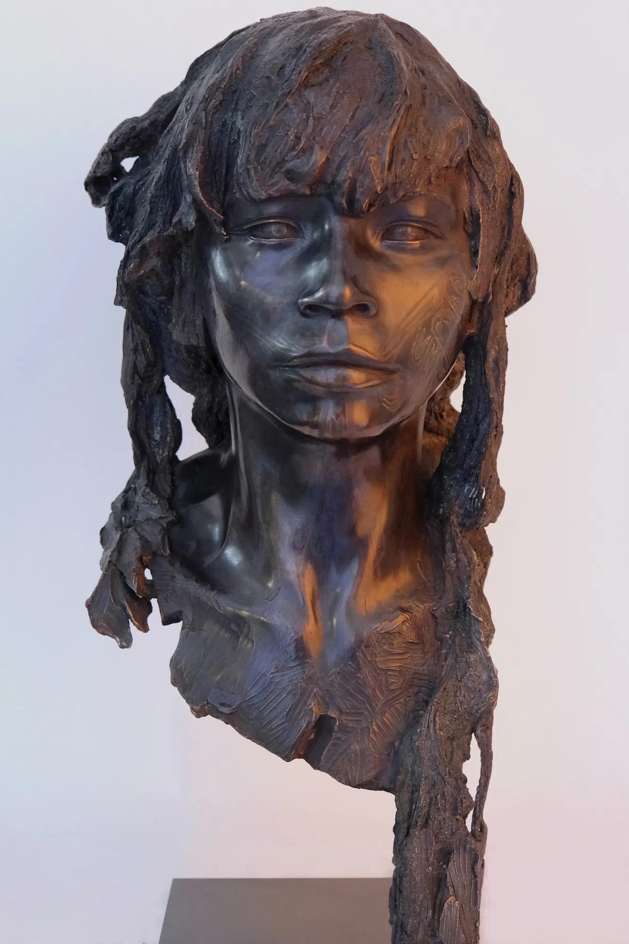 The Raven by Romain Langlois - Bronze sculpture, man, figurative For Sale 3