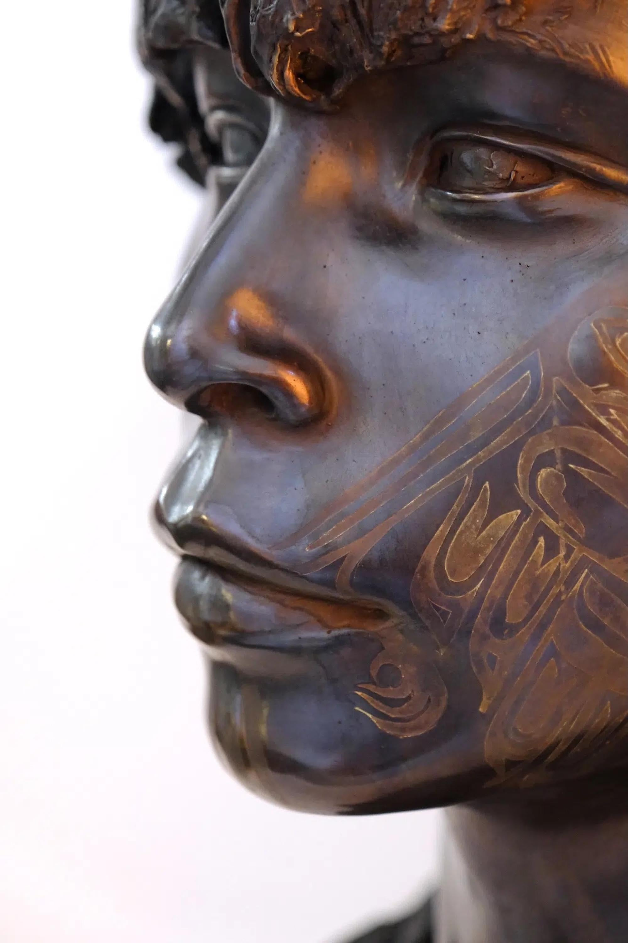 The Raven by Romain Langlois - Bronze sculpture, man, figurative For Sale 4