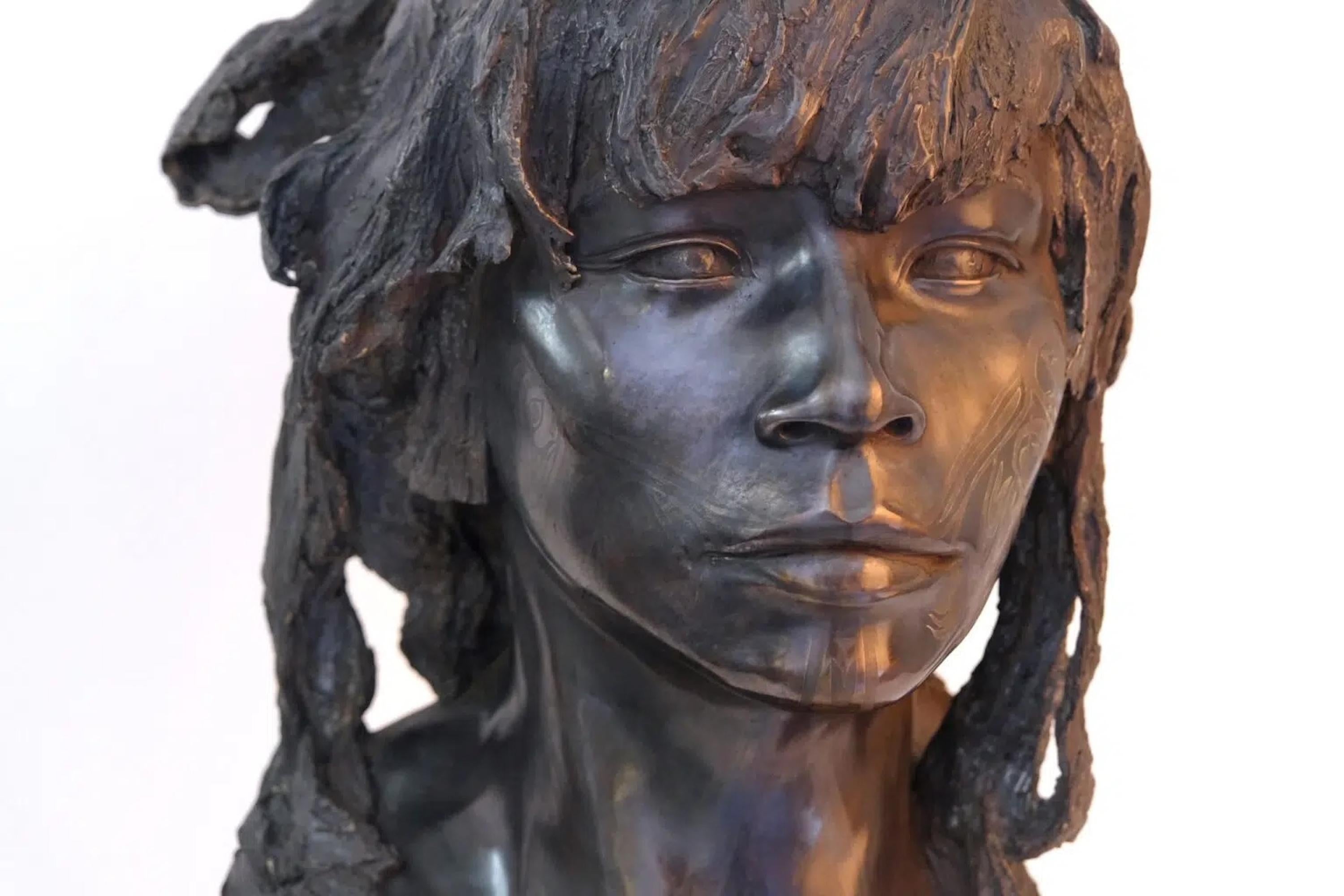 The Raven by Romain Langlois - Bronze sculpture, man, figurative For Sale 6