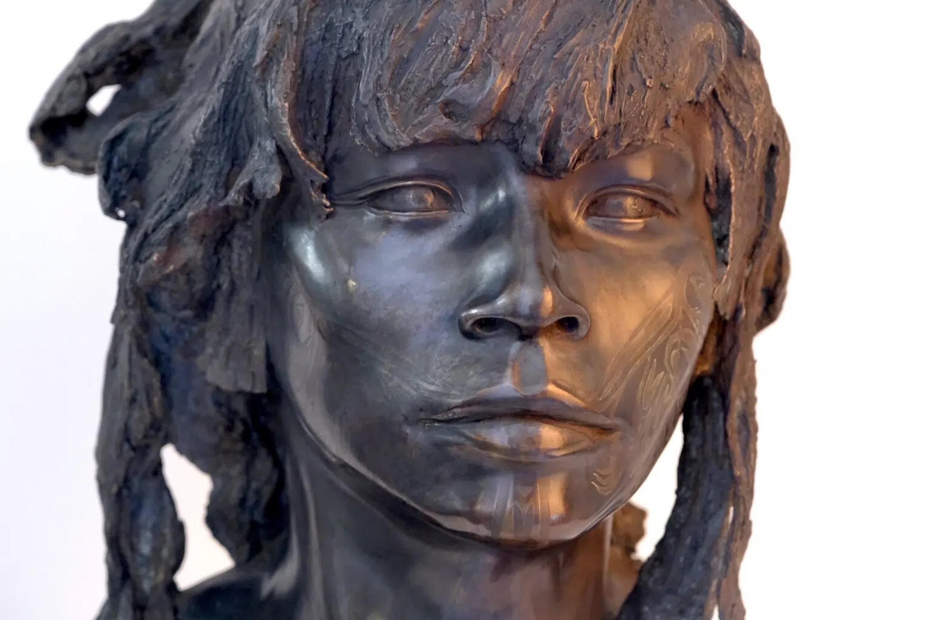 The Raven by Romain Langlois - Bronze sculpture, man, figurative For Sale 7