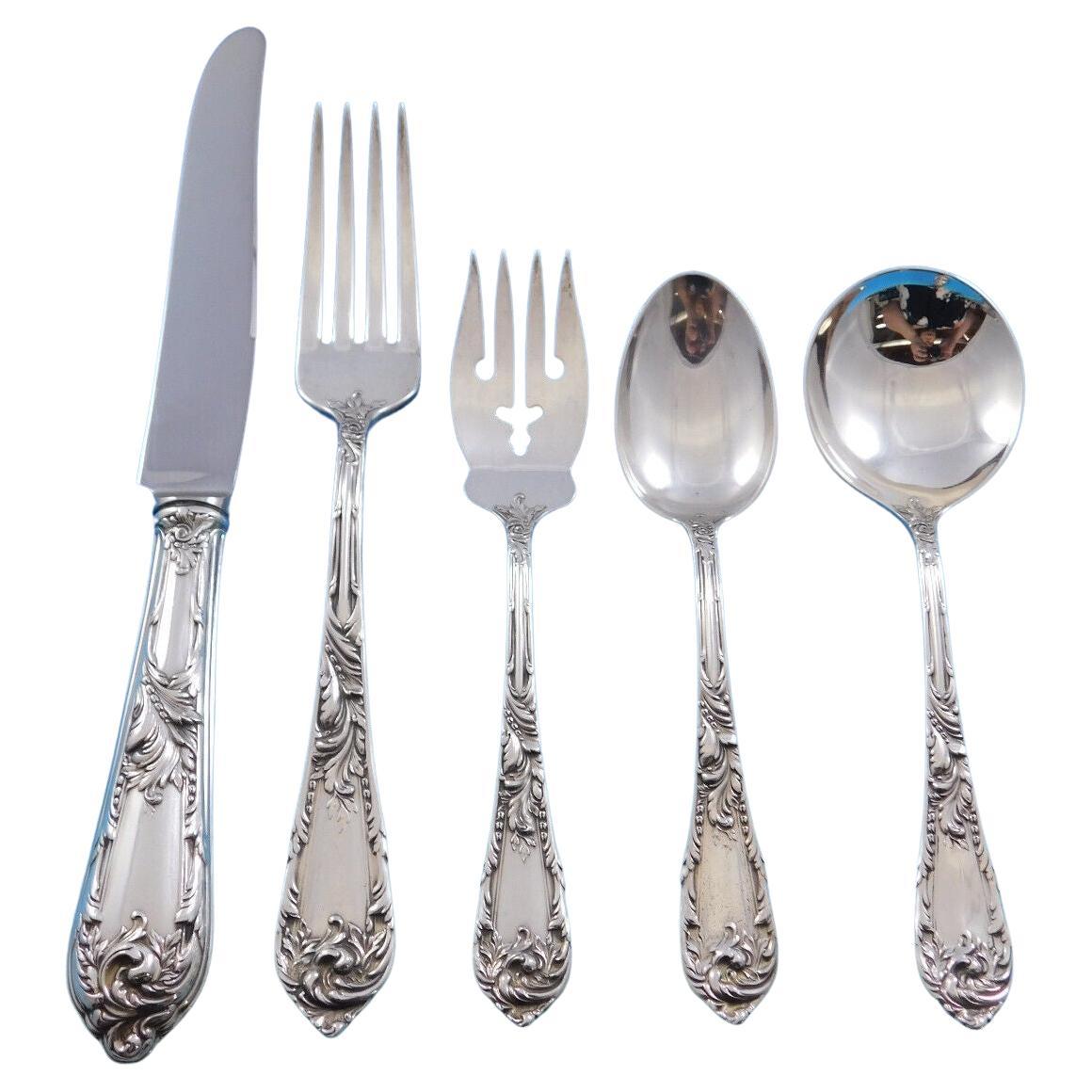 Romaine de Reed and Barton Service de couverts de table en argent sterling pour 12 personnes 64 pièces en vente
