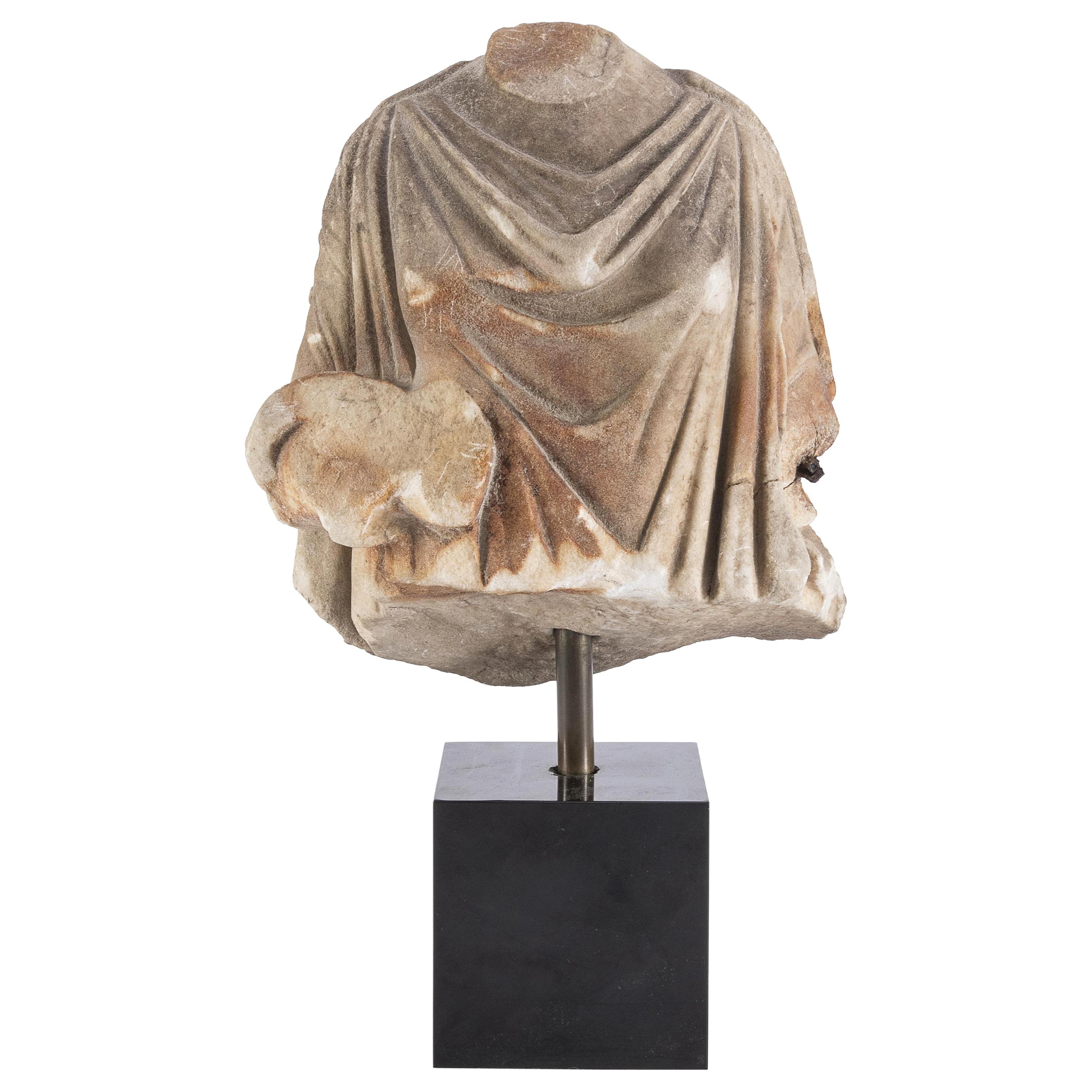 Roman 2nd Century Elegant Draped Torso Fragment of a Female Deity