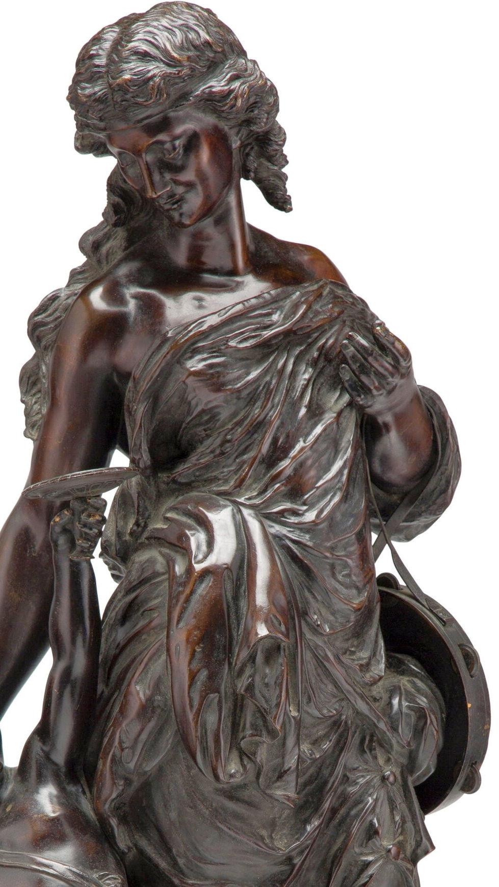 Neoclassico Allegoria romana dell'autunno Scultura in bronzo di Etienne Alexandre Stella in vendita