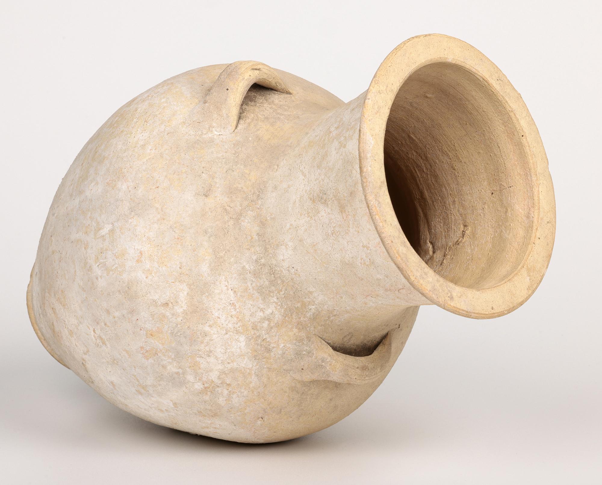 Hand-Crafted Roman Ancient Pottery Amphora Twin Handled Vessel 400BC