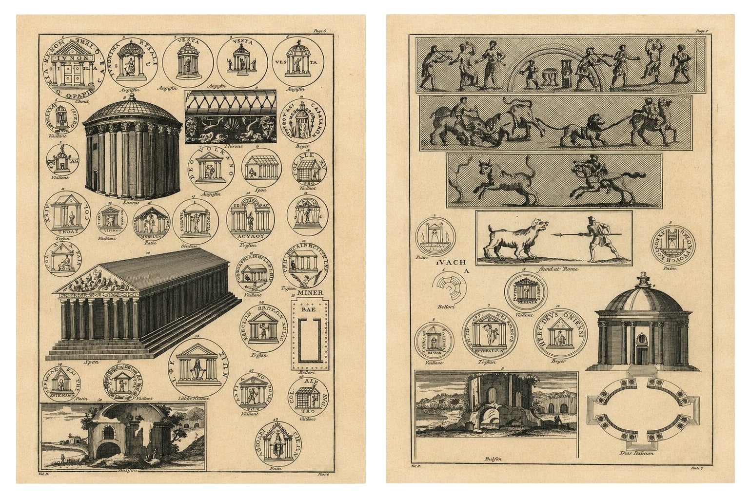 Roman Antiquarian Studies – Coins, Temples & Ritual Architectur, Set of 2 - 1721