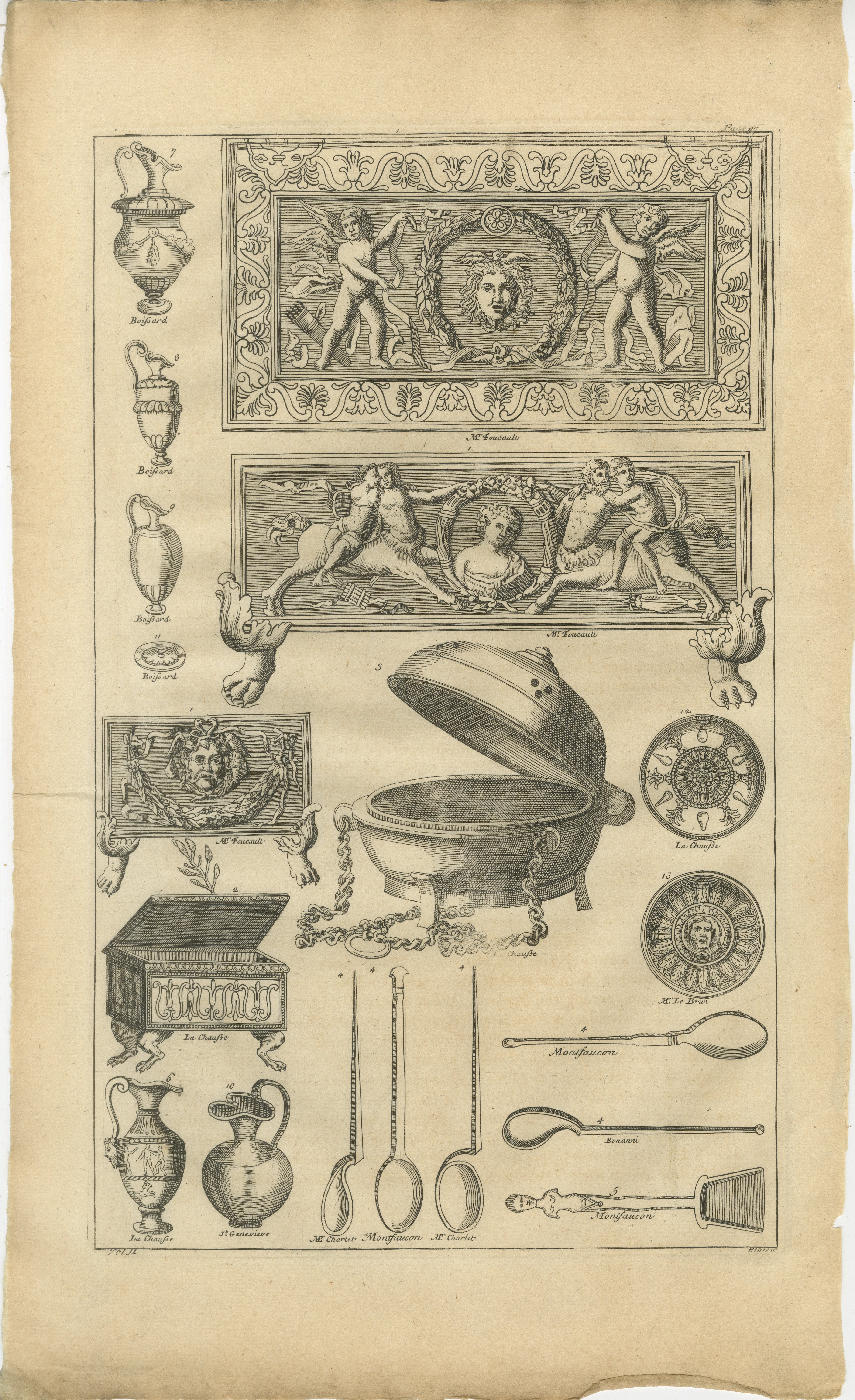 Roman Antiquities & Classical Decorative Arts Engraving, 1721