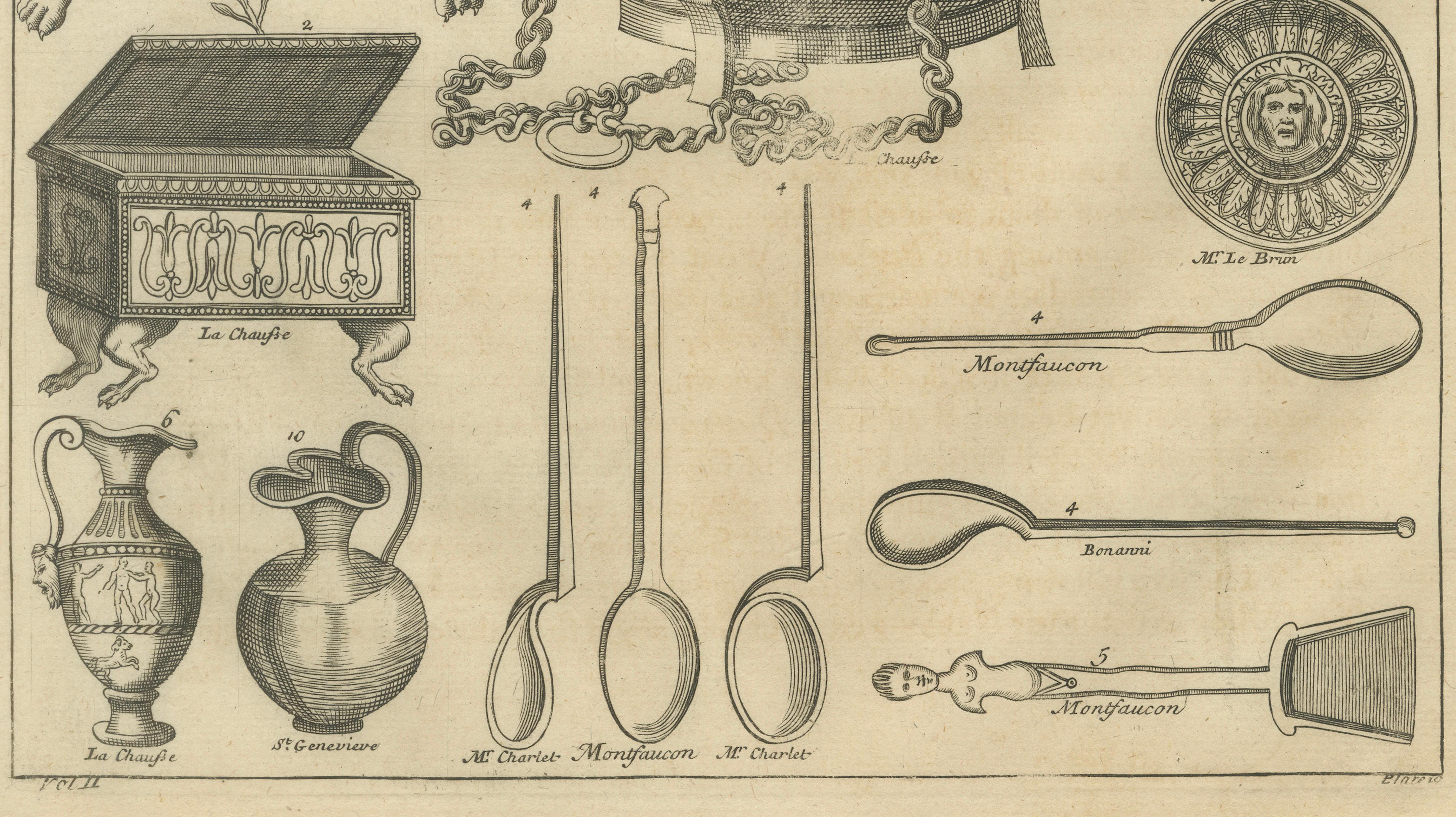 Roman Antiquities & Classical Decorative Arts Engraving, 1721