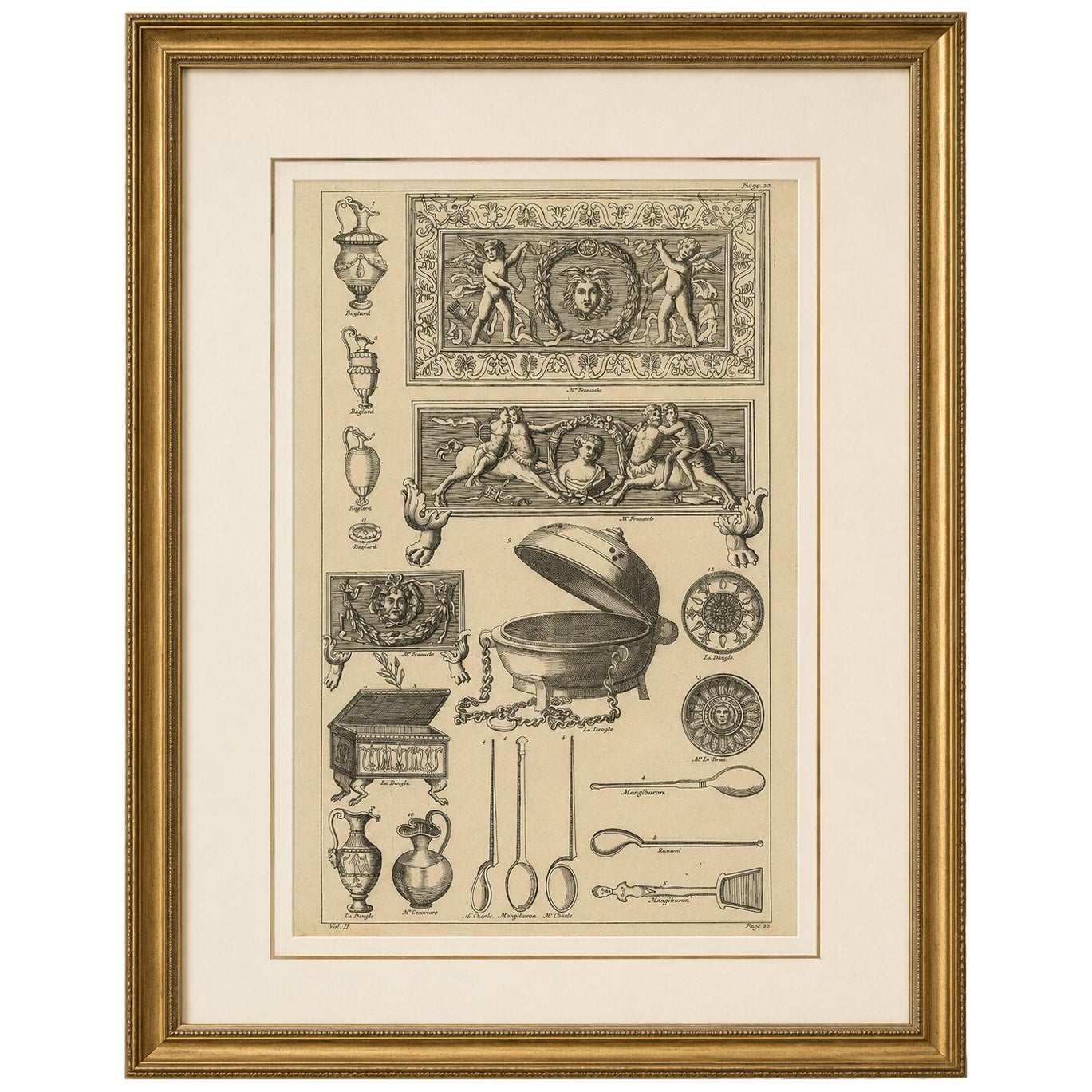 Roman Antiquities & Classical Decorative Arts Engraving, 1721