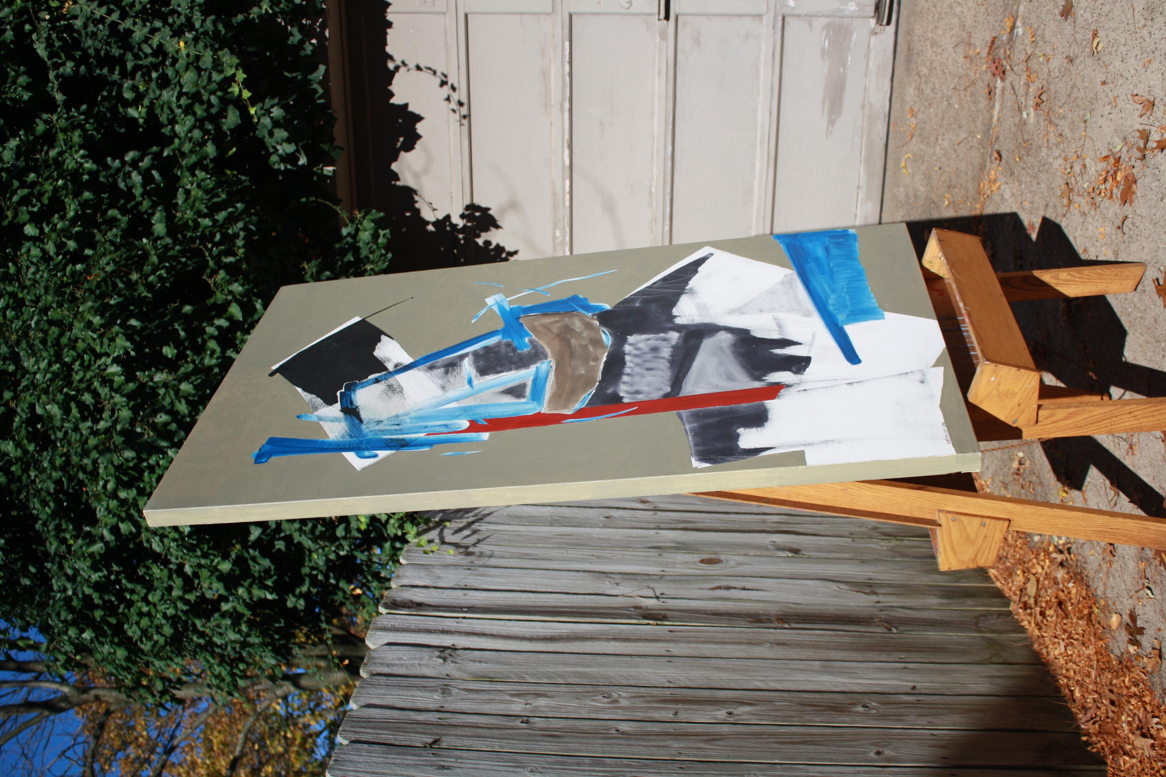 <p>Artist Comments<br />Artist Roman Antopolsky displays an abstract interpretation of a bird. Expressive blue, red, and white strokes make up its thick plumage. The utmost messenger brings the canvas circular movement and memories of past travels.
