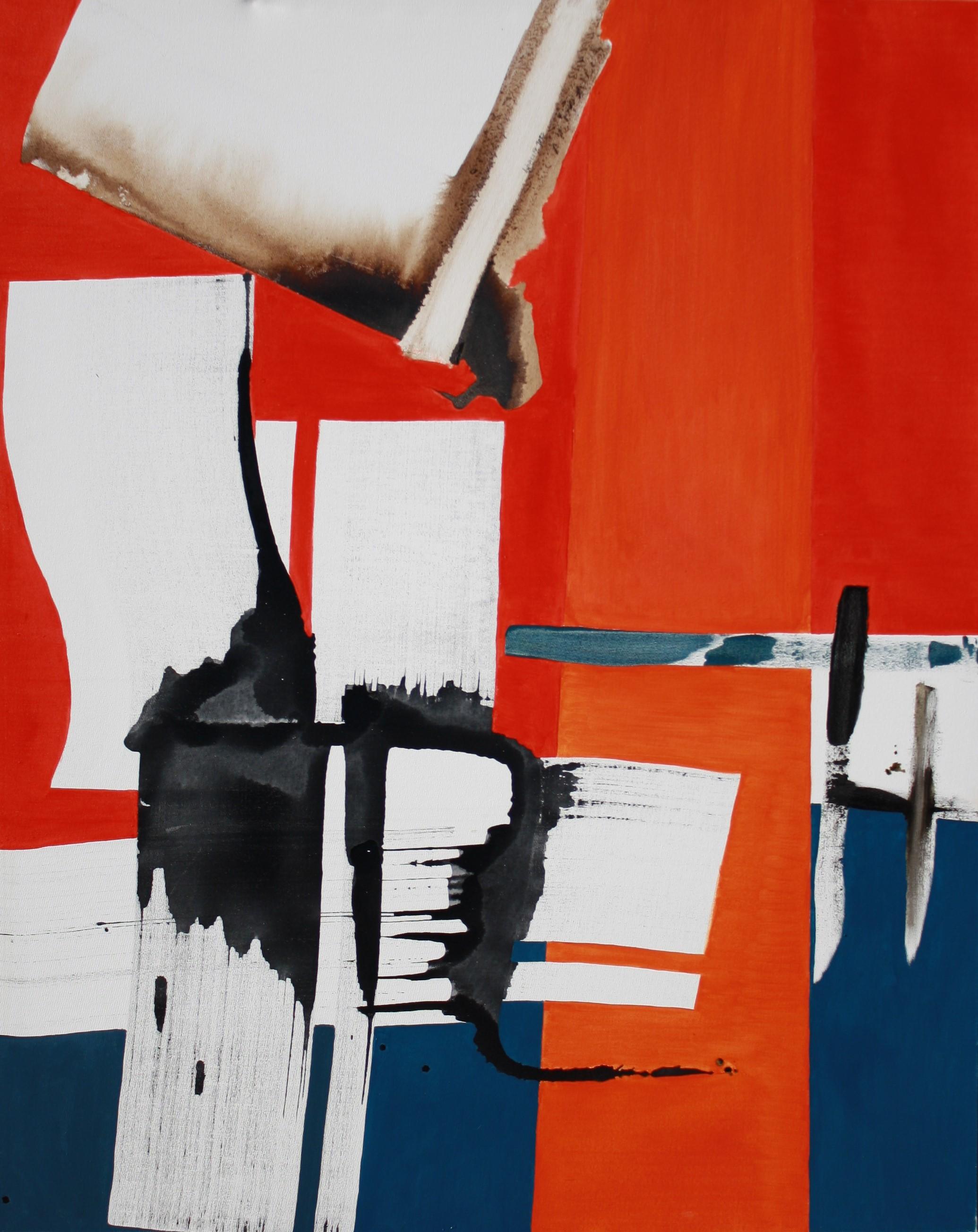Drei Farben, Abstraktes Gemälde – Mixed Media Art von Roman Antopolsky