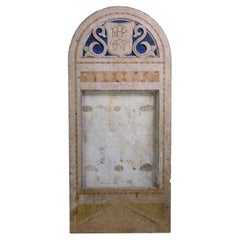 Roman Arch Painted + Inlaid Marble Altar Display Piece
