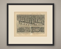 Roman Army Crossing a Bridge of Boats, Trajan's Column, Montfaucon, 1722