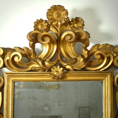 Specchio barocco romano in legno dorato
