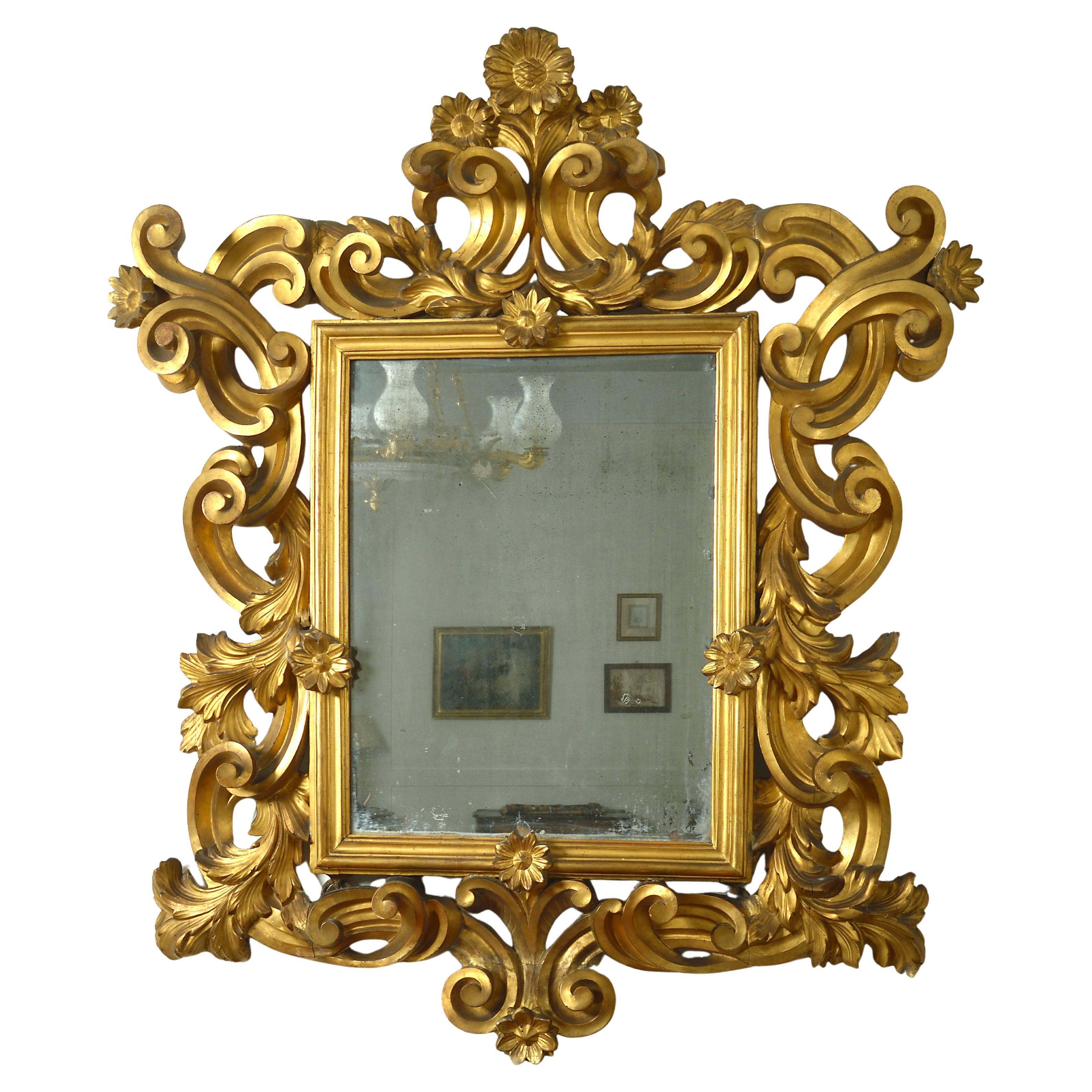 Roman Baroque Giltwood Mirror