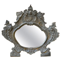 Antique Roman Baroque Metal Mirror