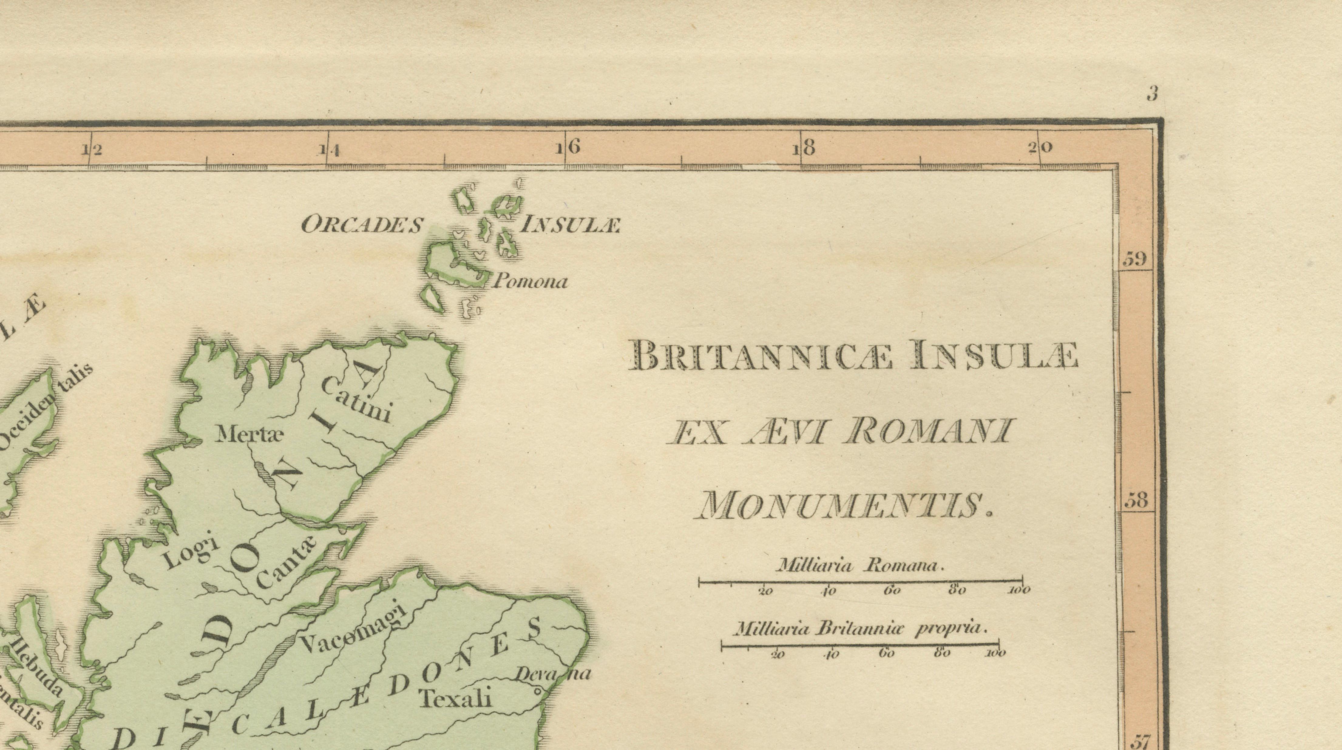 Roman Britain Map — Britanniae Insulae Classical Provinces, Wilkinson 1800