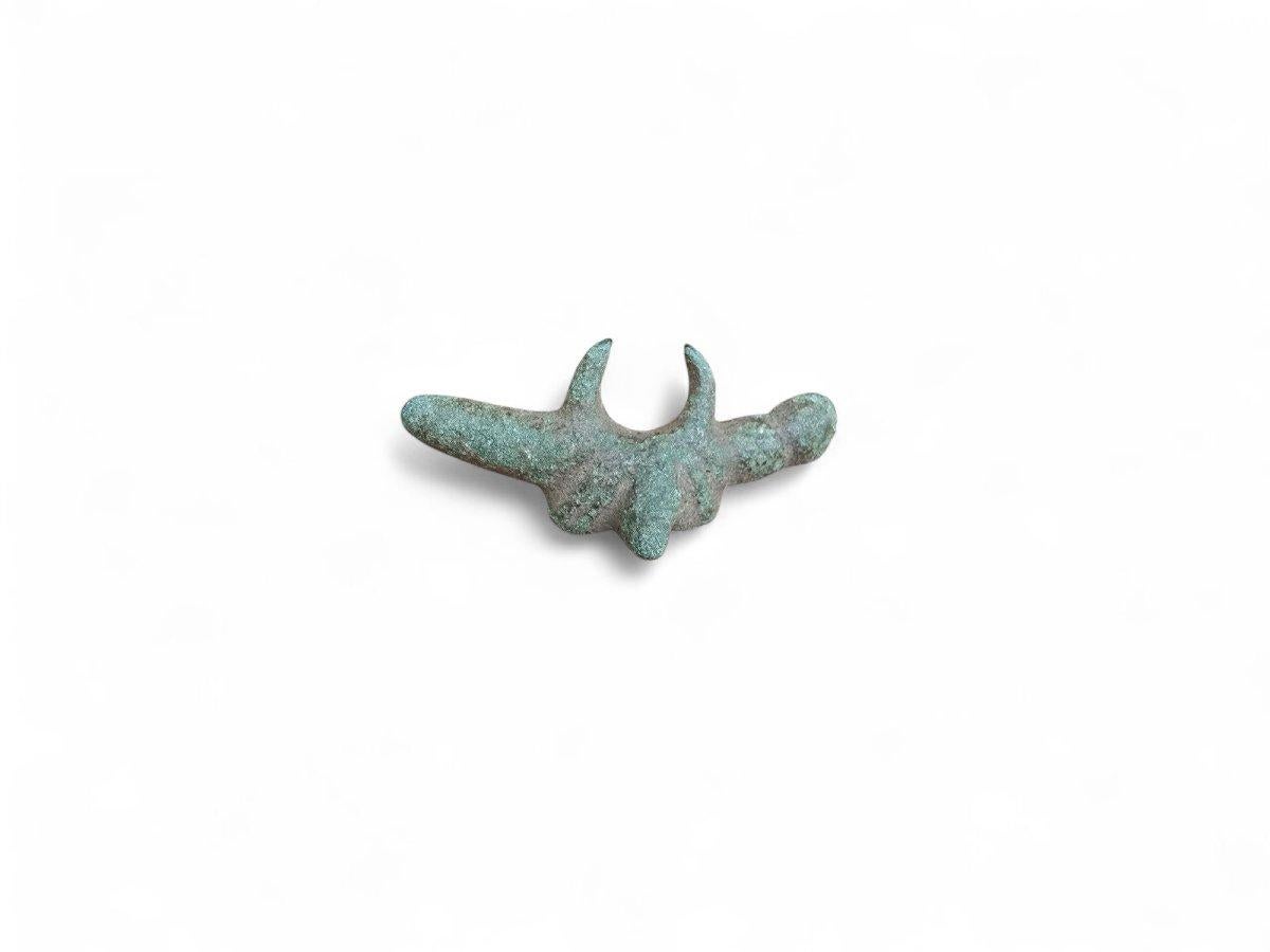 Authentique amulette romaine en bronze, datant des 1er et 2e siècles ADS, à l'apogée de l'Empire romain. Cette pièce présente une belle patine naturelle qui atteste de son ancienneté et de son authenticité.

Période : 1er-2ème siècle ADS

Matériau :